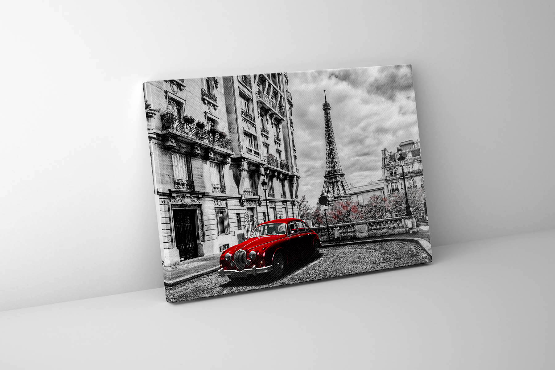 Eiffel Tower Black white and red Canvas Art 36" X 48"