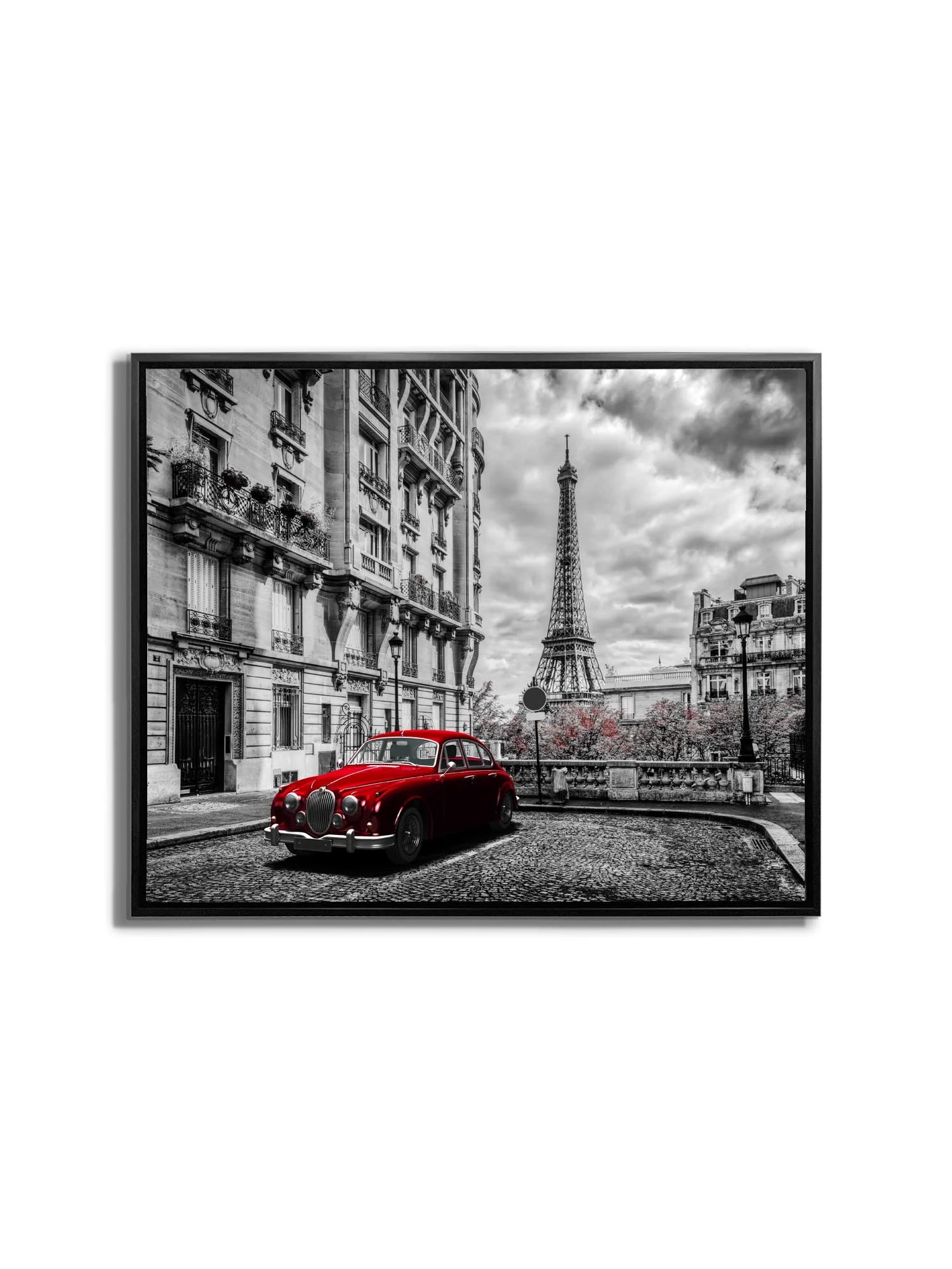 Eiffel Tower Black white and red Canvas Art 36" X 48"