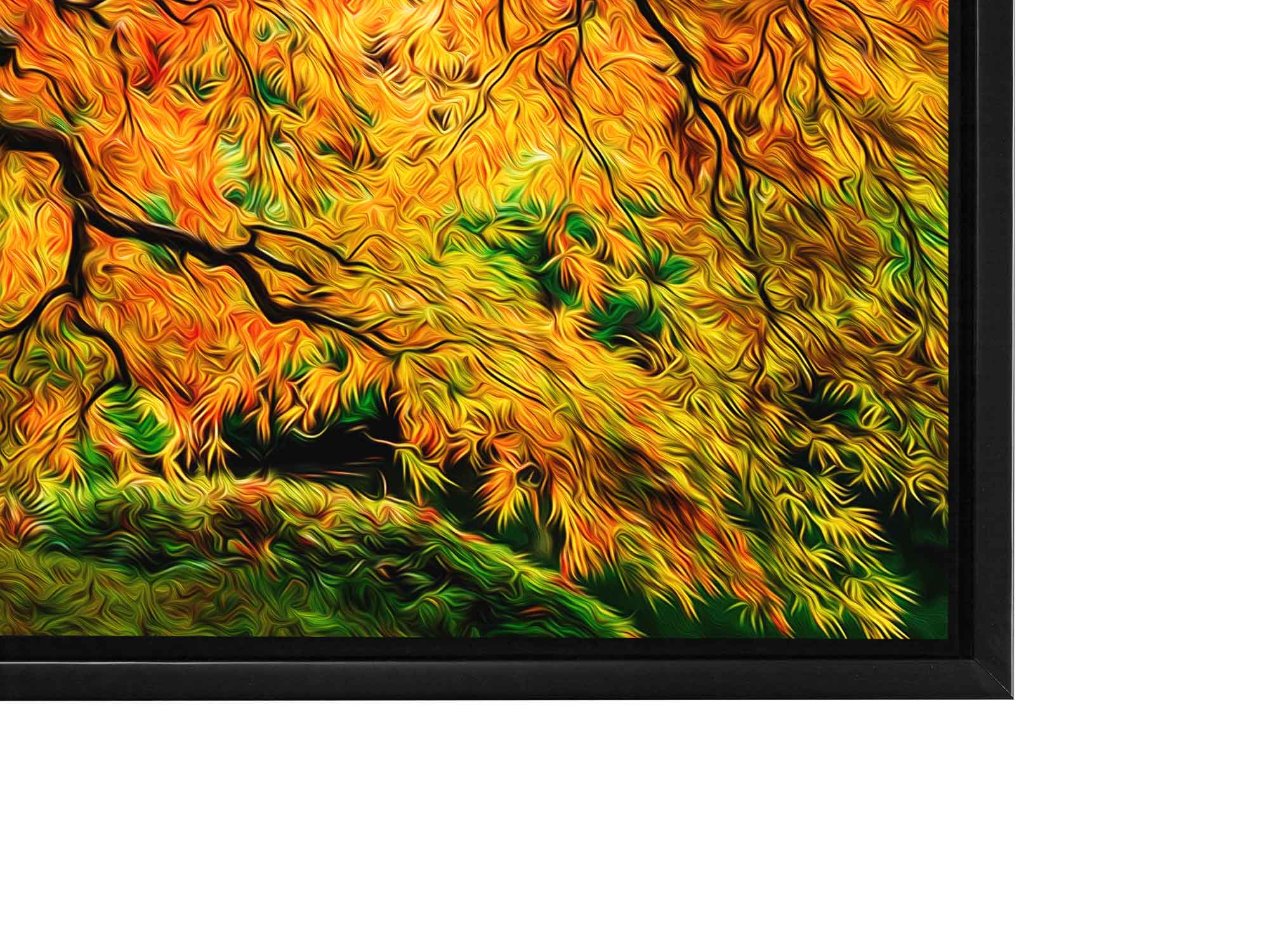 Oil Paint Artistic Tree with Multi Color Shimmering Top Coat 36" X 48"