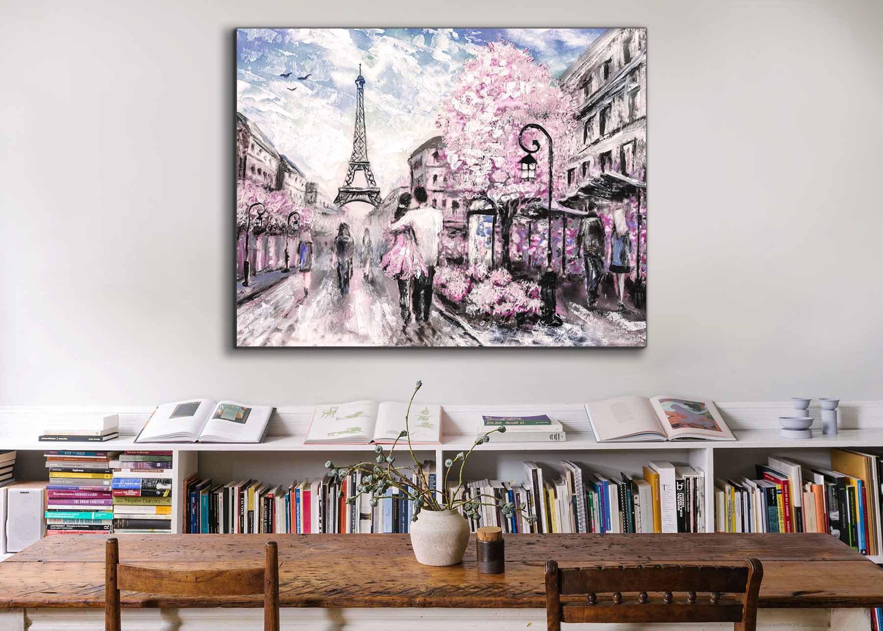 Pretty Pink Paris Canvas Art 46" X 36"