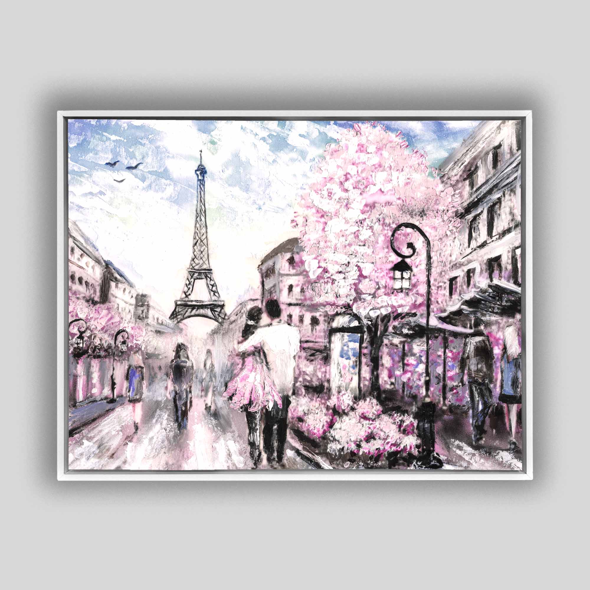 Pretty Pink Paris Canvas Art 46" X 36"