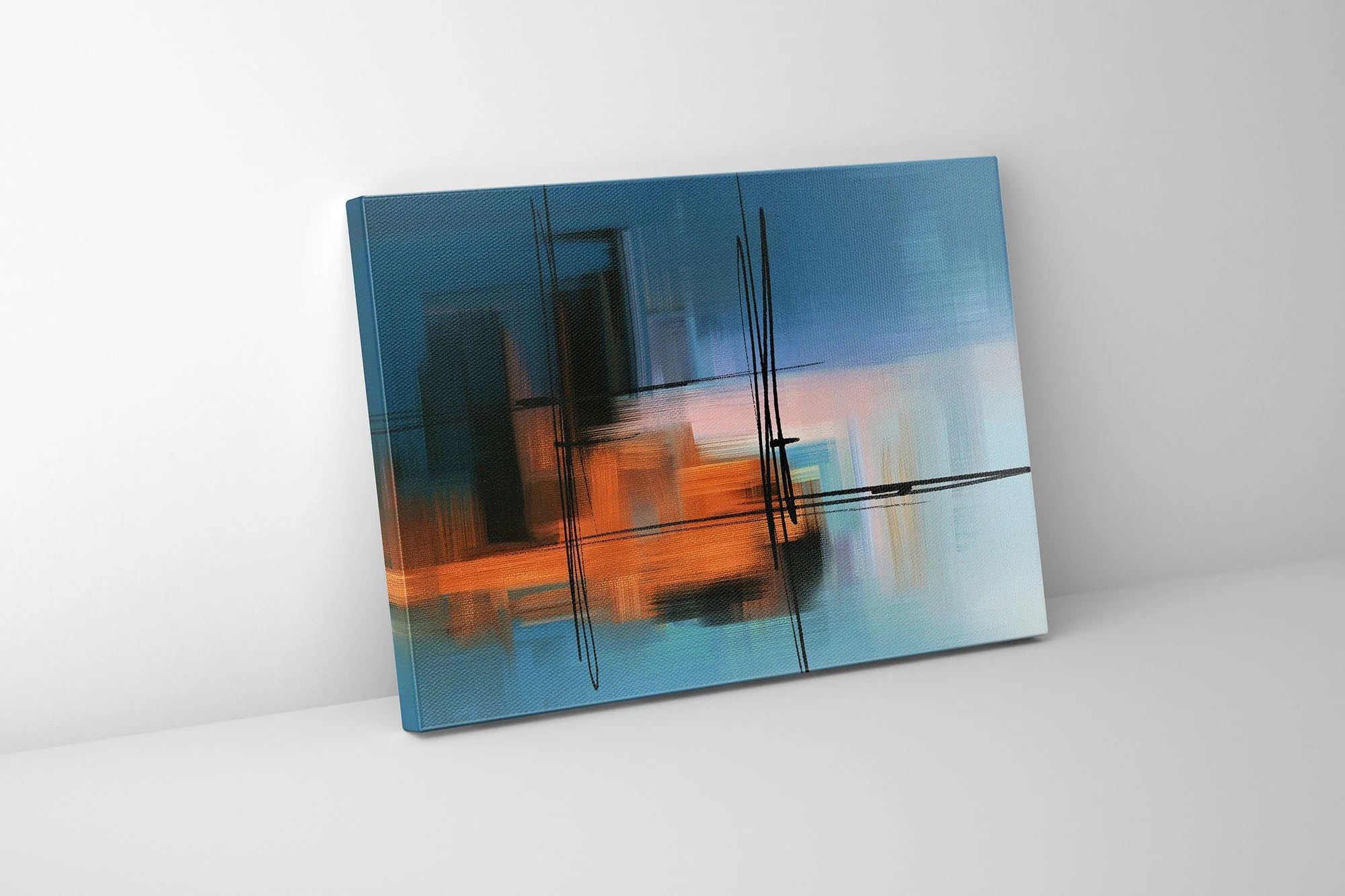 Hues of Blue Abstract Fine Art Canvas  36" x 48"