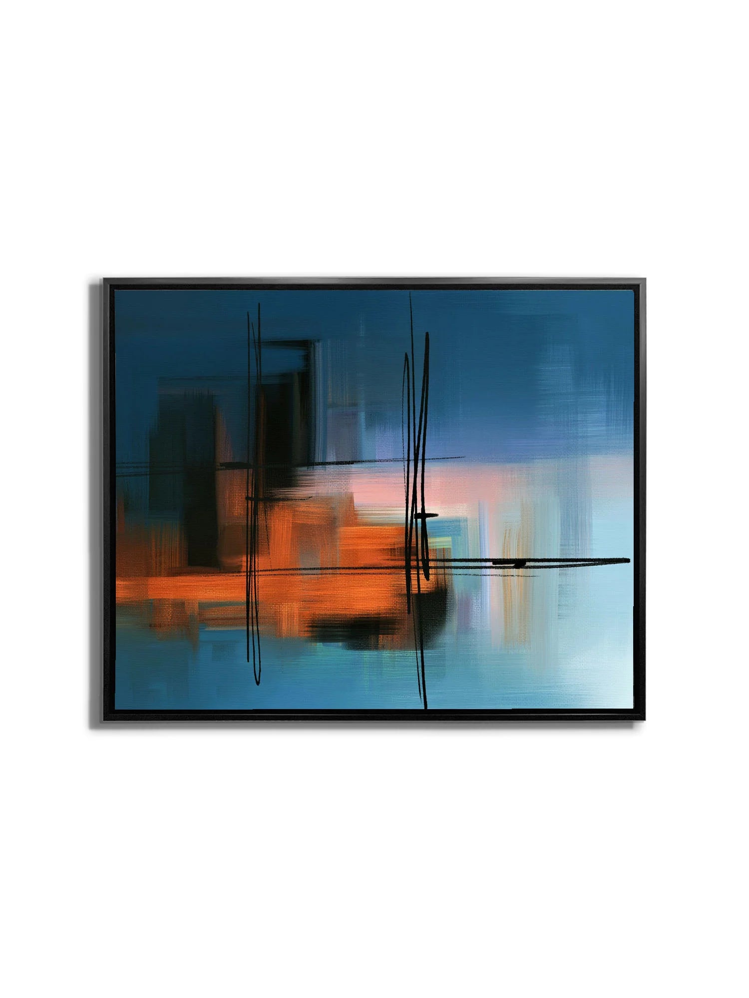 Hues of Blue Abstract Fine Art Canvas  36" x 48"