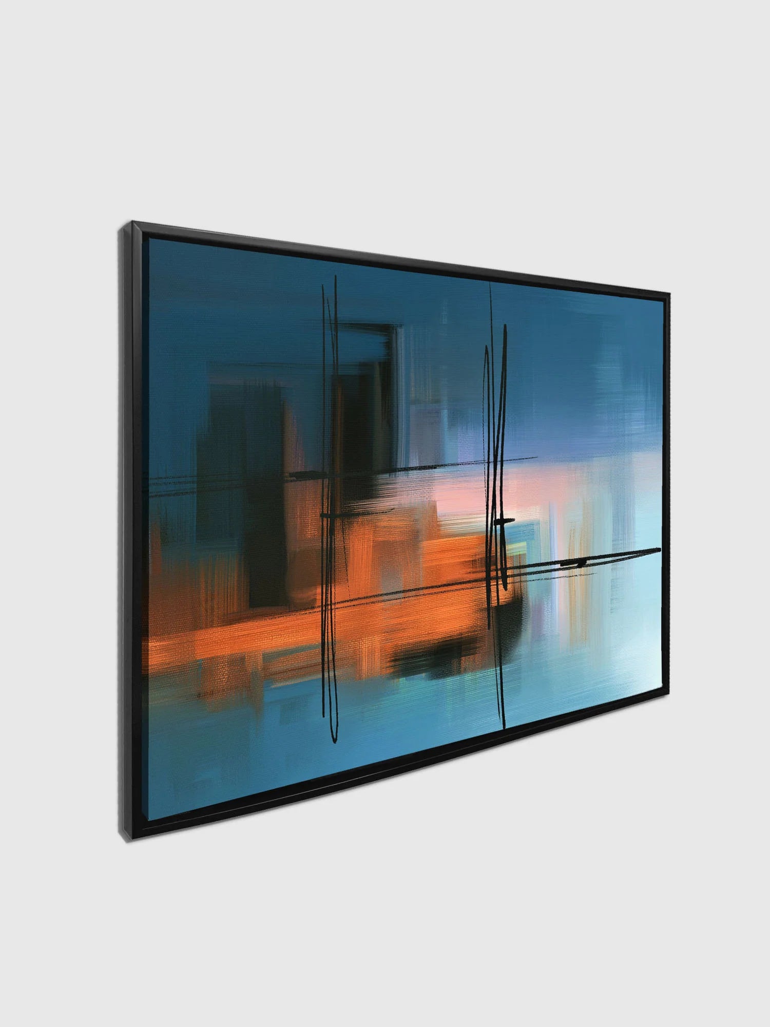 Hues of Blue Abstract Fine Art Canvas  36" x 48"