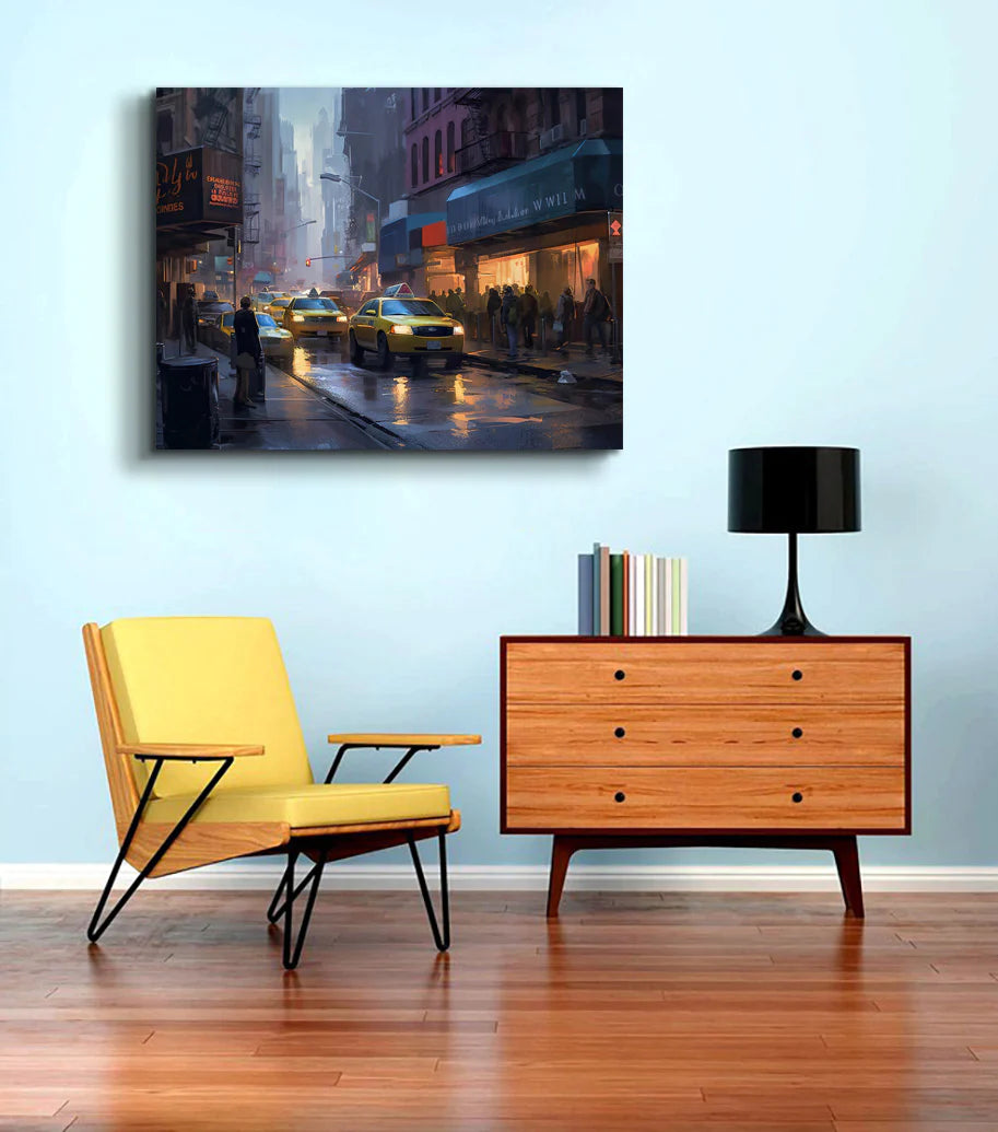 Night Streets Of NYC Canvas Art 36" x 48"