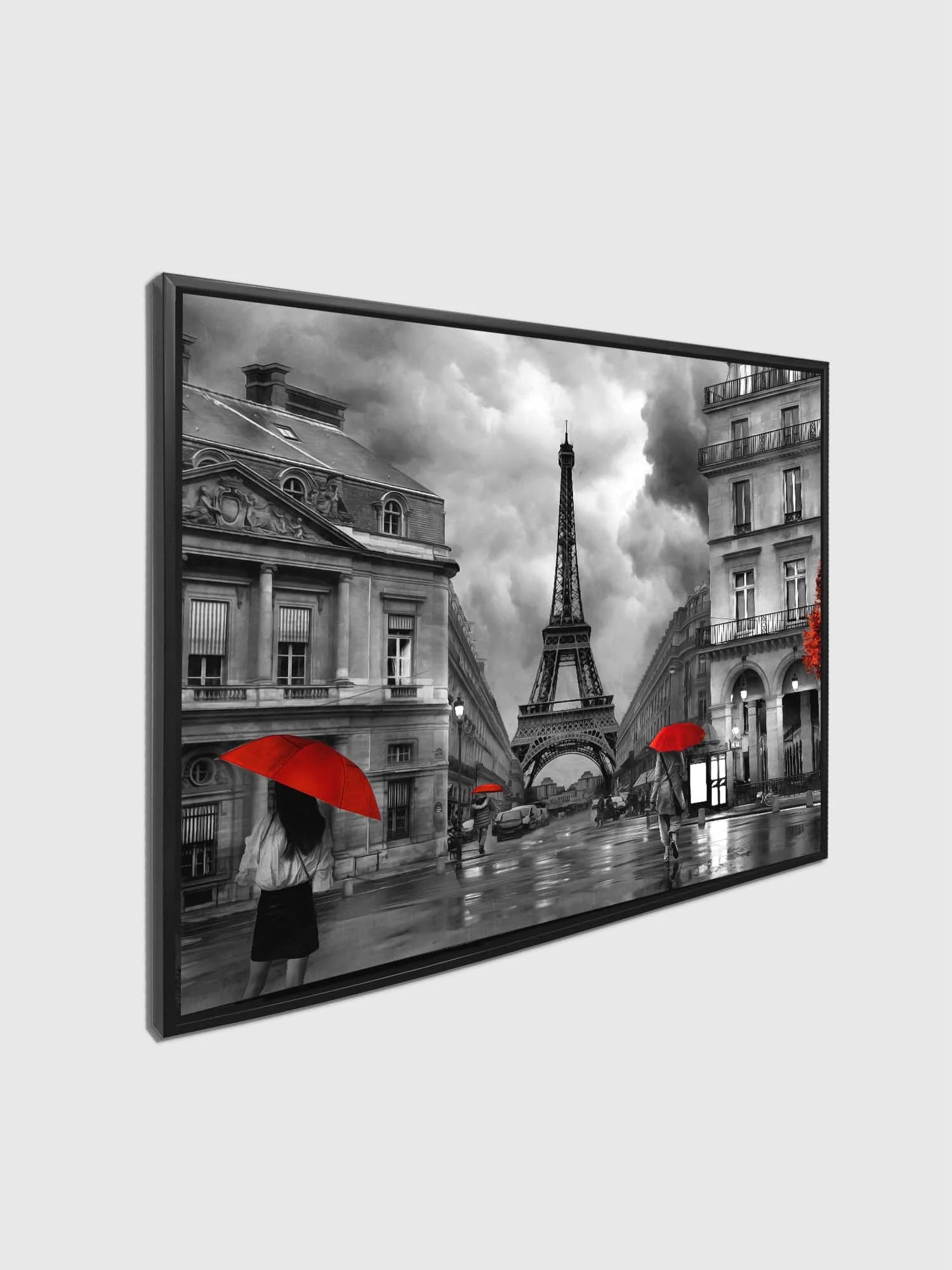 Painterly Paris With Red Accents Fine Art Canvas 48" x 36"