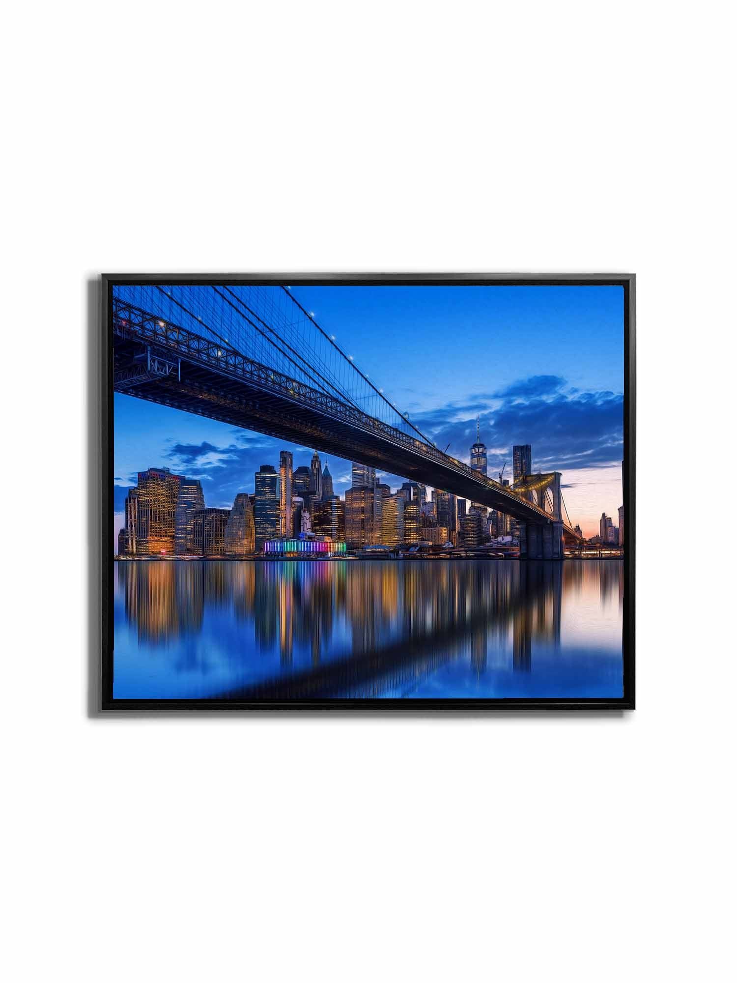 Stylized NYC Bridge Skyline Canvas Art 48" X 36"