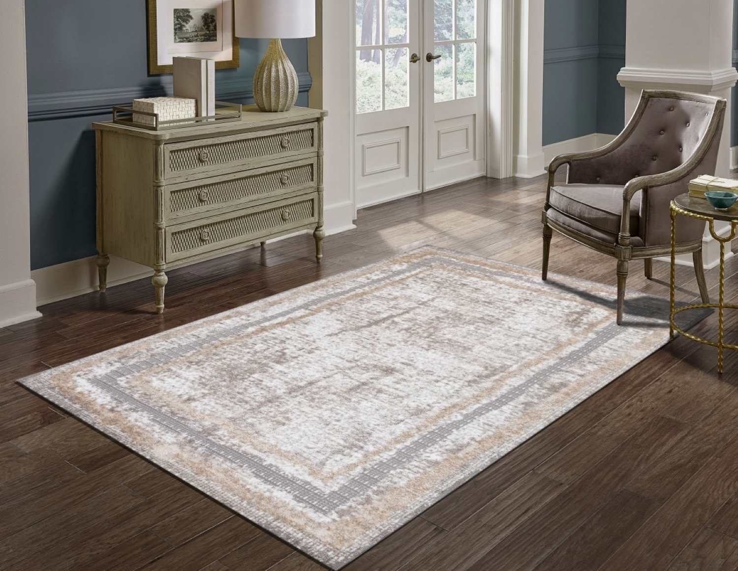 5x8 Grey / Beige / Cream Area Rug 71937