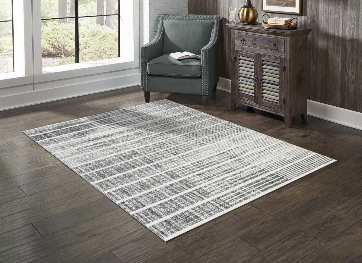 5x8 Julien Area Rug White/Silver 71949