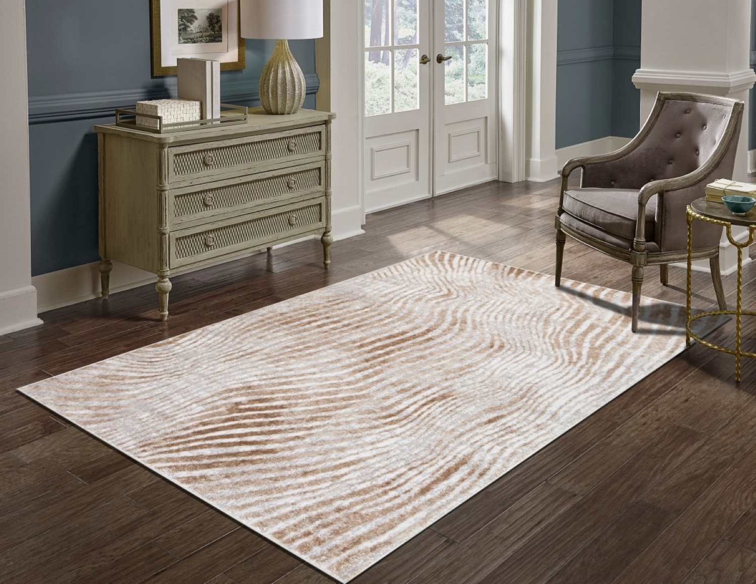 5x8 Grey / Cream / Beige Area Rug 71919