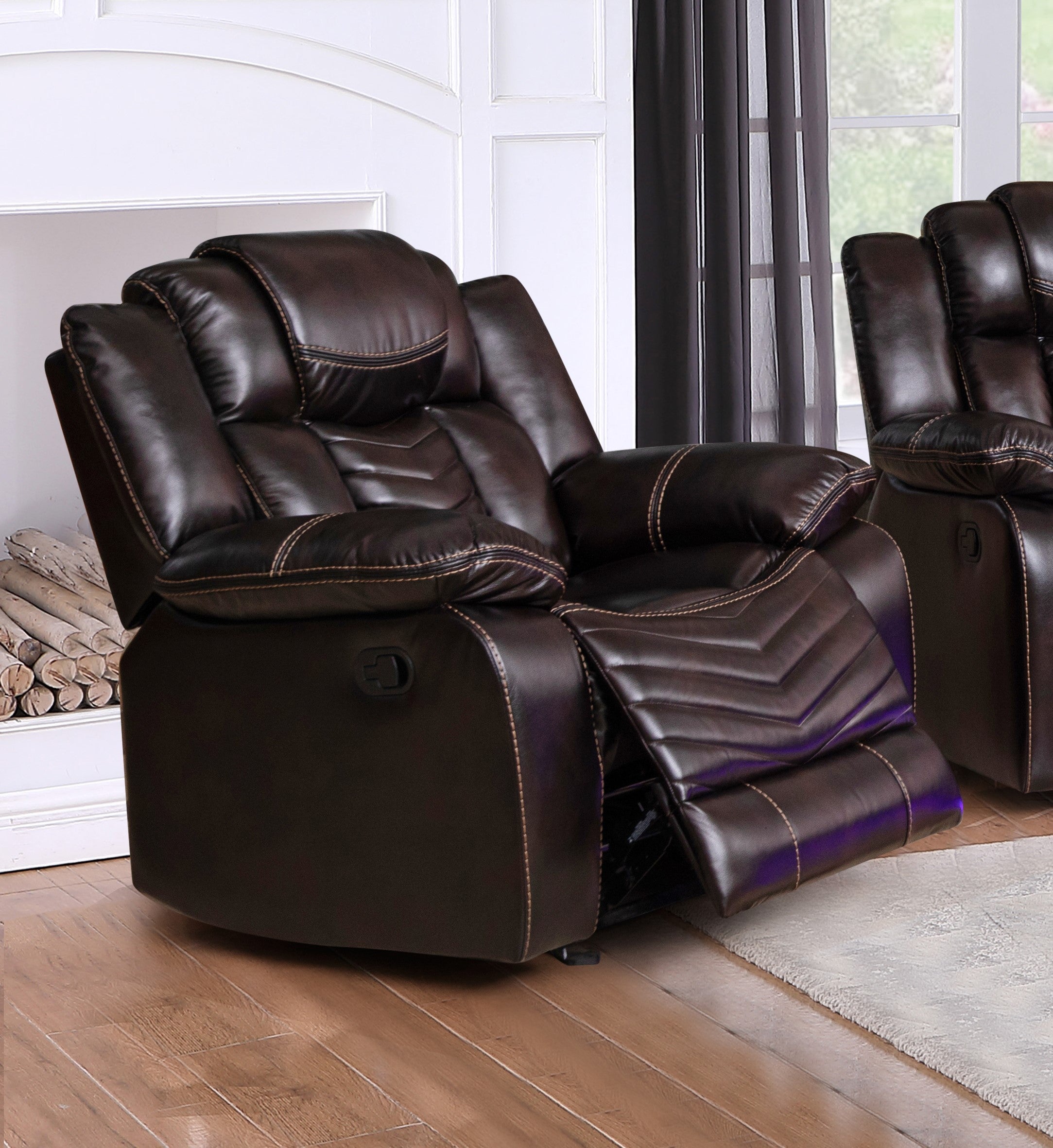 Roger Recliner sofa Collection Brown Air Leather