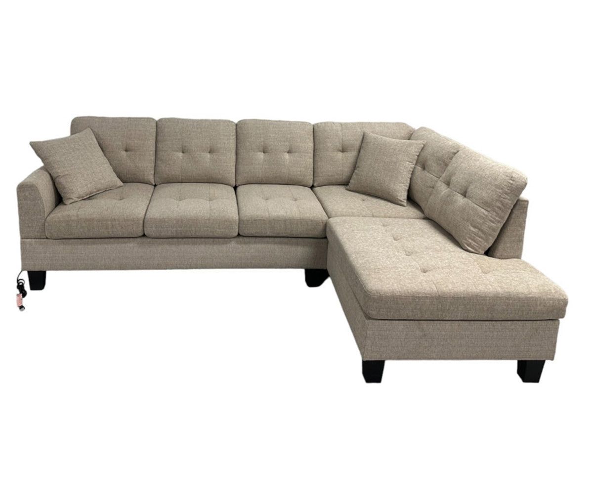 Nolan Fabric Sectional with USB Port 6595