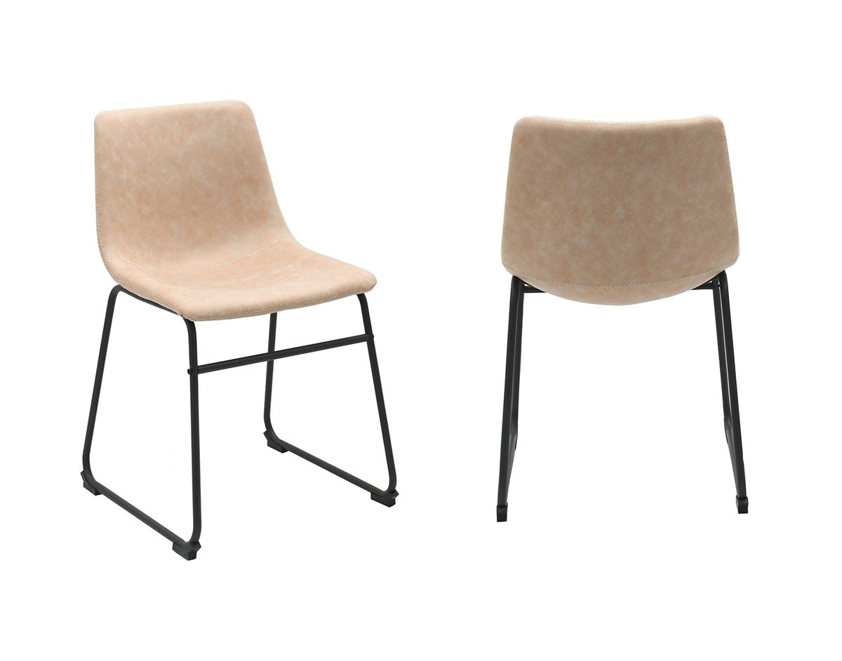 Ralphi Dining Chairs Set of 2 in Vintage Beige Fabric 71633