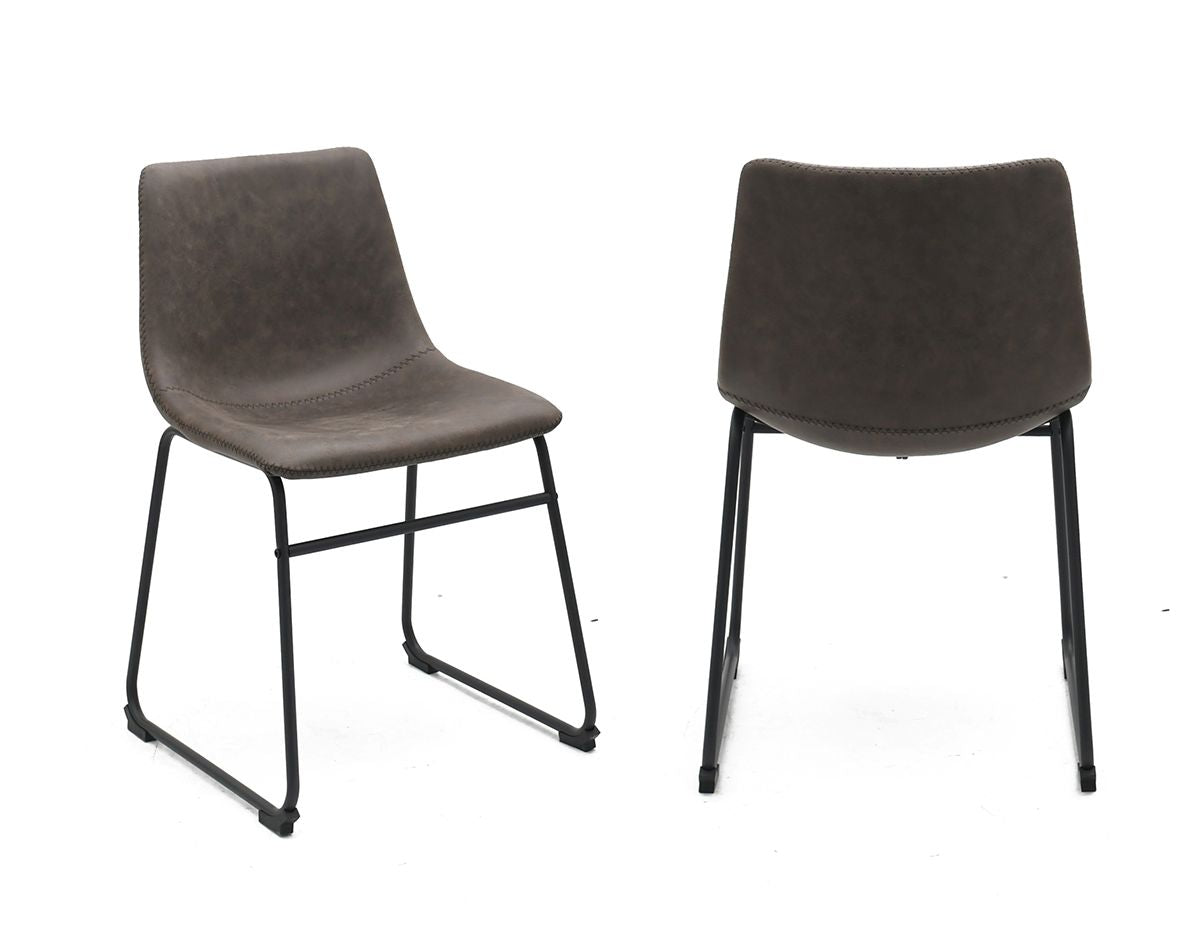 Ralphi Dining Chairs Set of 2 in Vintage Brown Fabric 71634