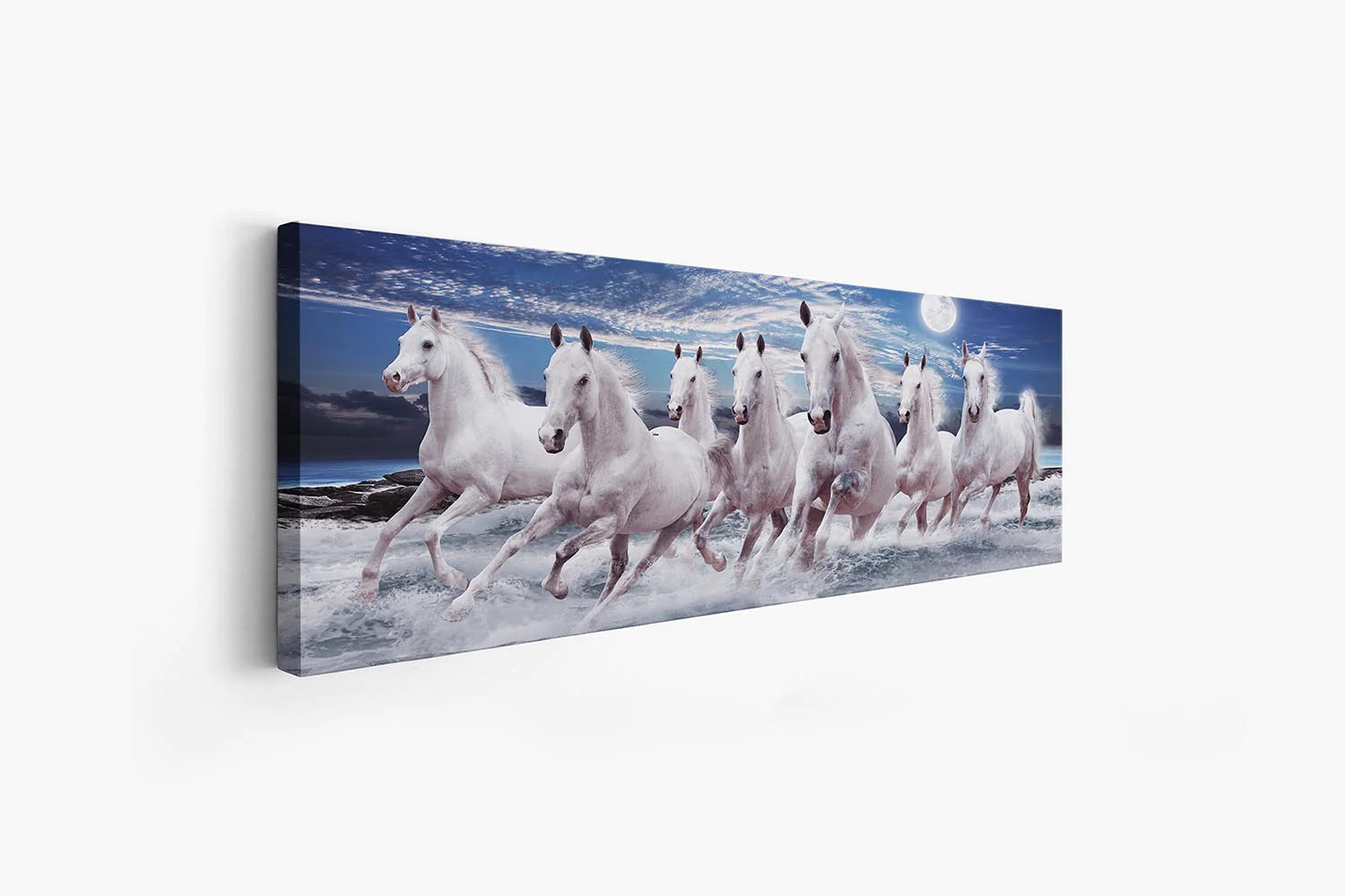 7 Horses Fine Art Canvas 72" x 24"