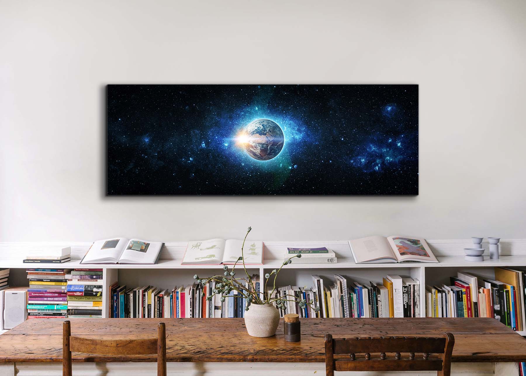 Home Alone canvas with Multi Color Shimmering Top Coat 72" X 24"