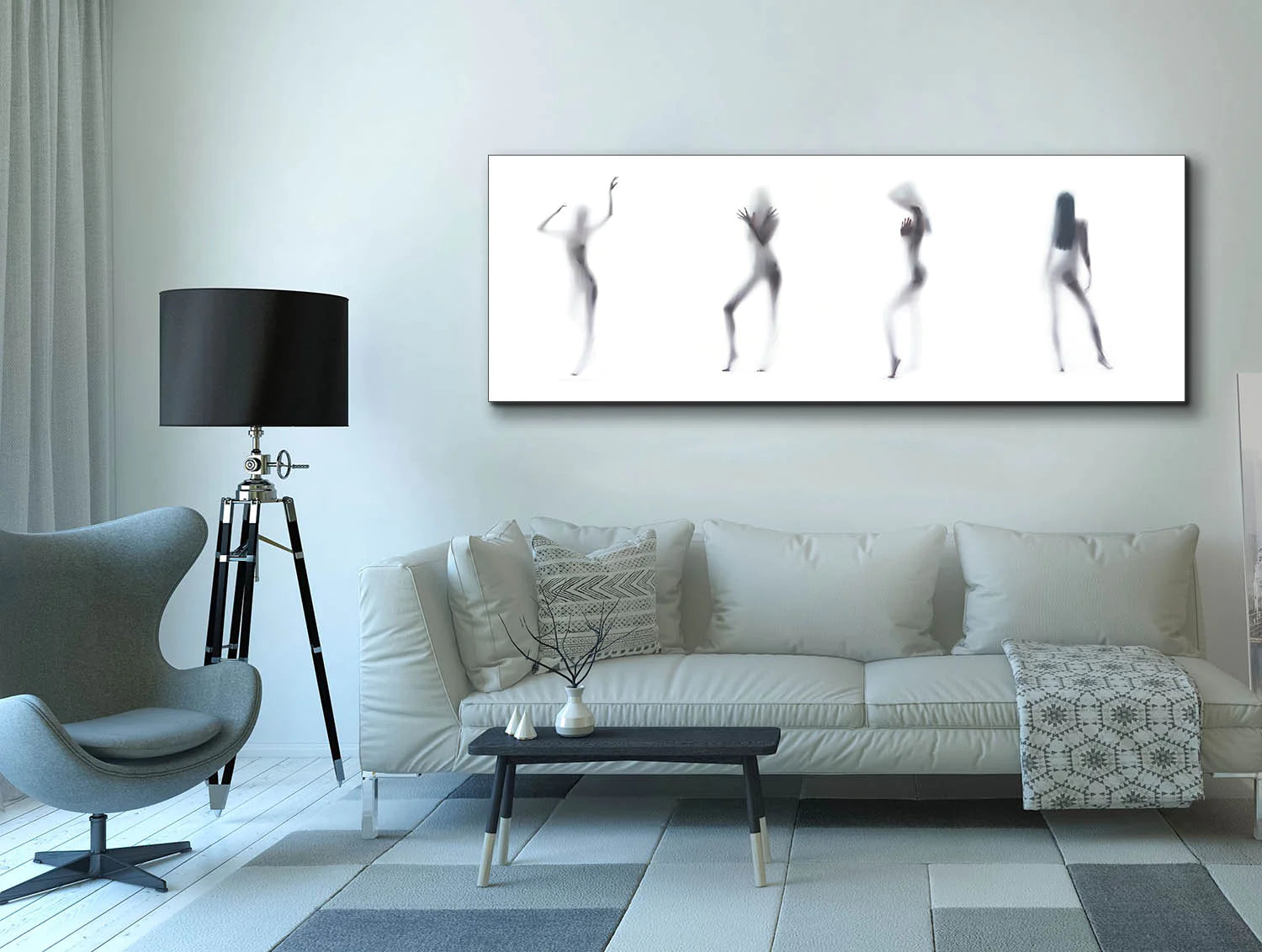 Silhouette of 4 Women Canvas Art 72" x 24"