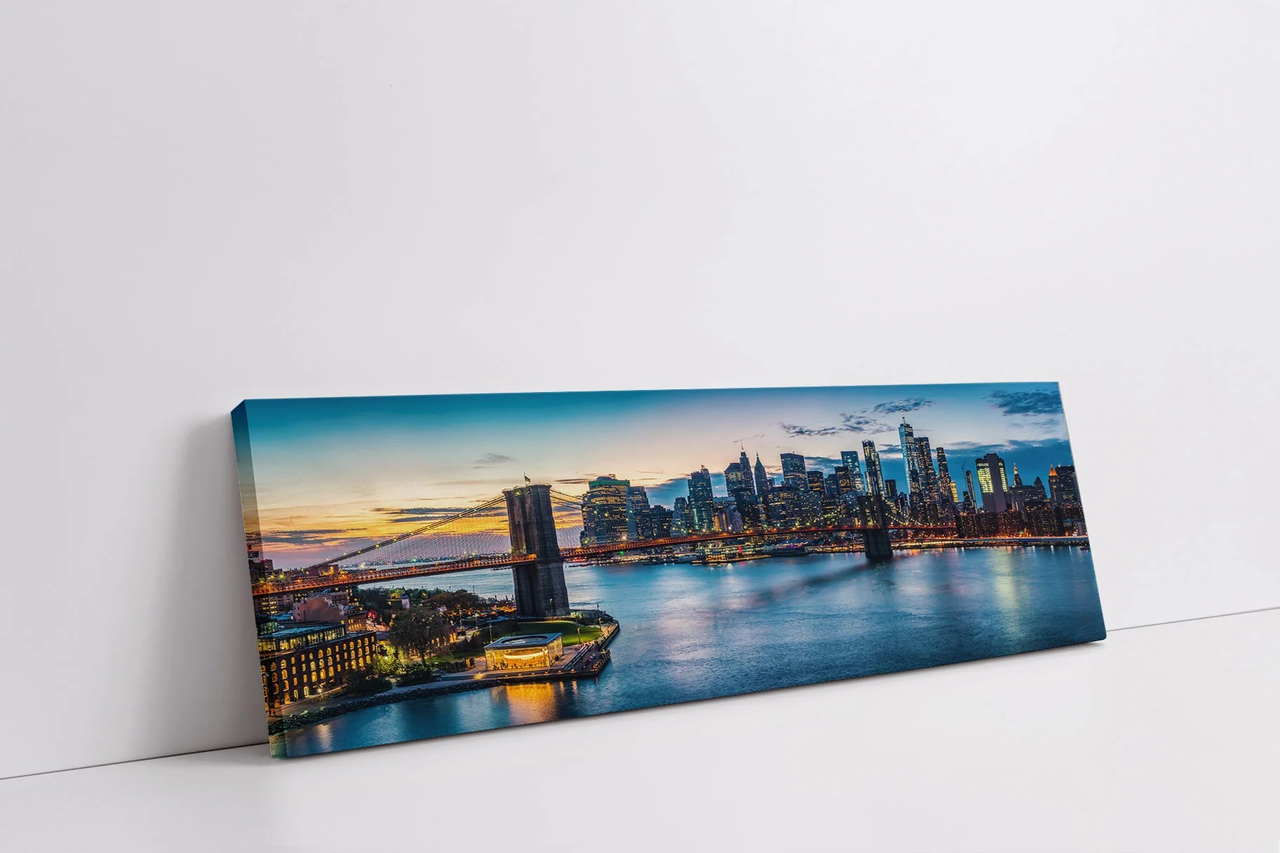 NYC Sunset Bridge Canvas Art 72" x 24"