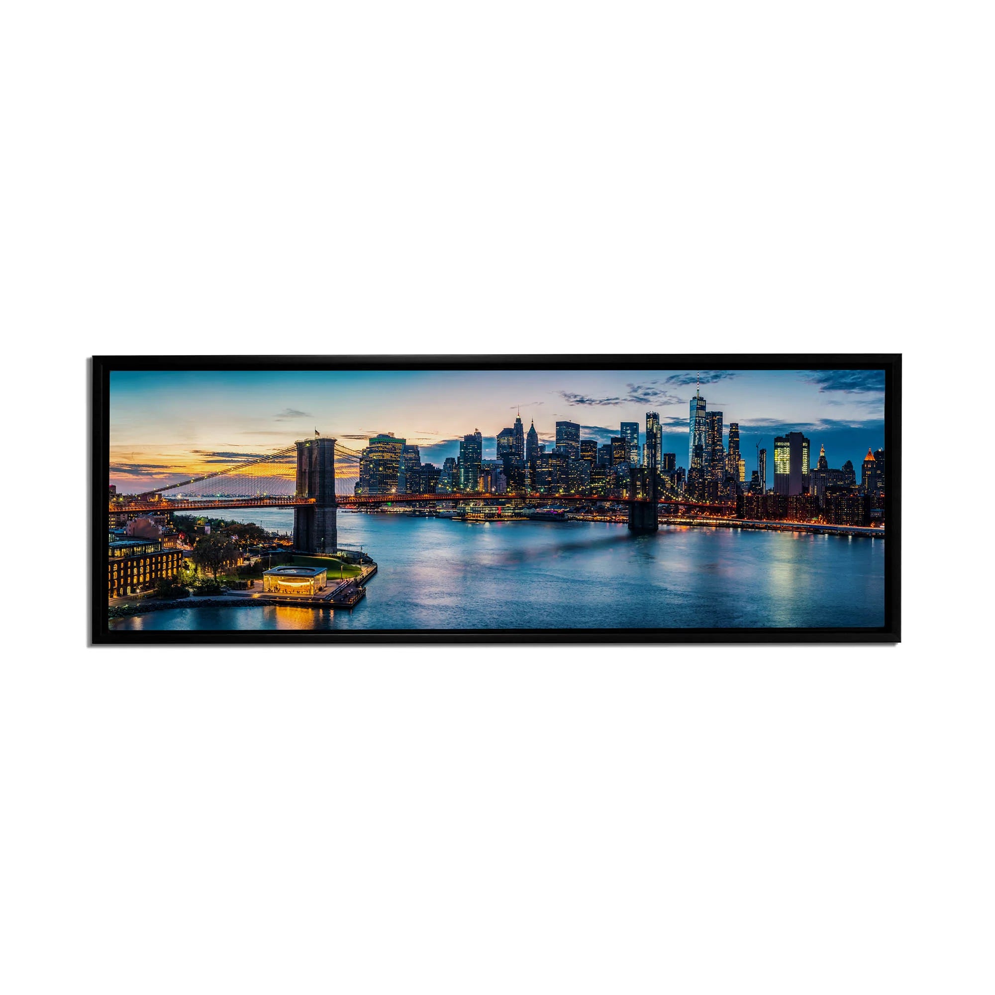 NYC Sunset Bridge Canvas Art 72" x 24"