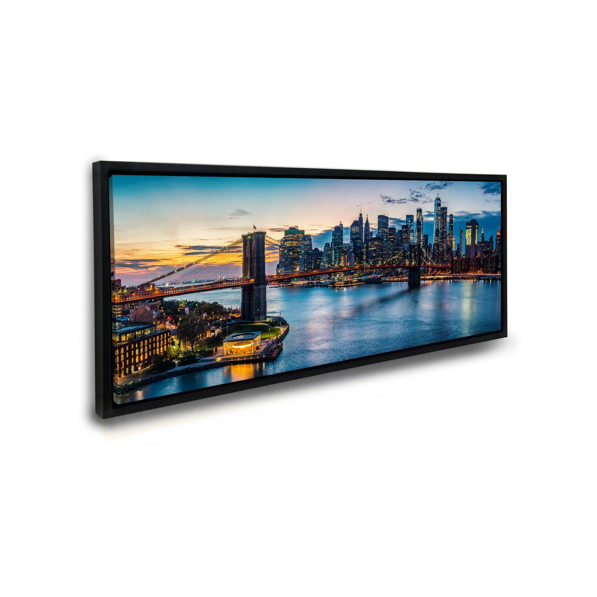 NYC Sunset Bridge Canvas Art 72" x 24"