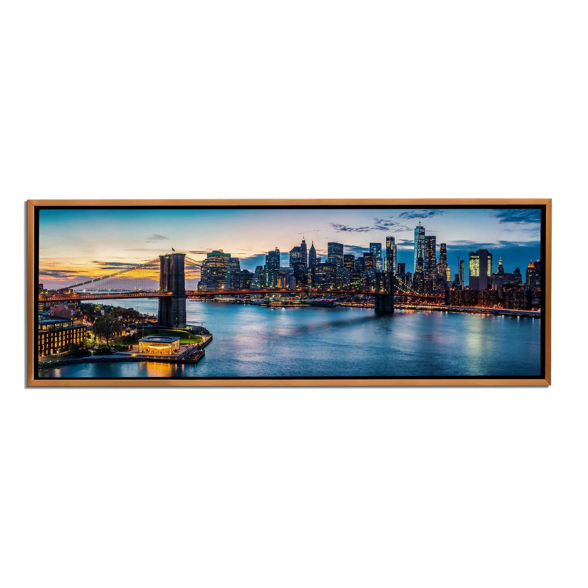 NYC Sunset Bridge Canvas Art 72" x 24"