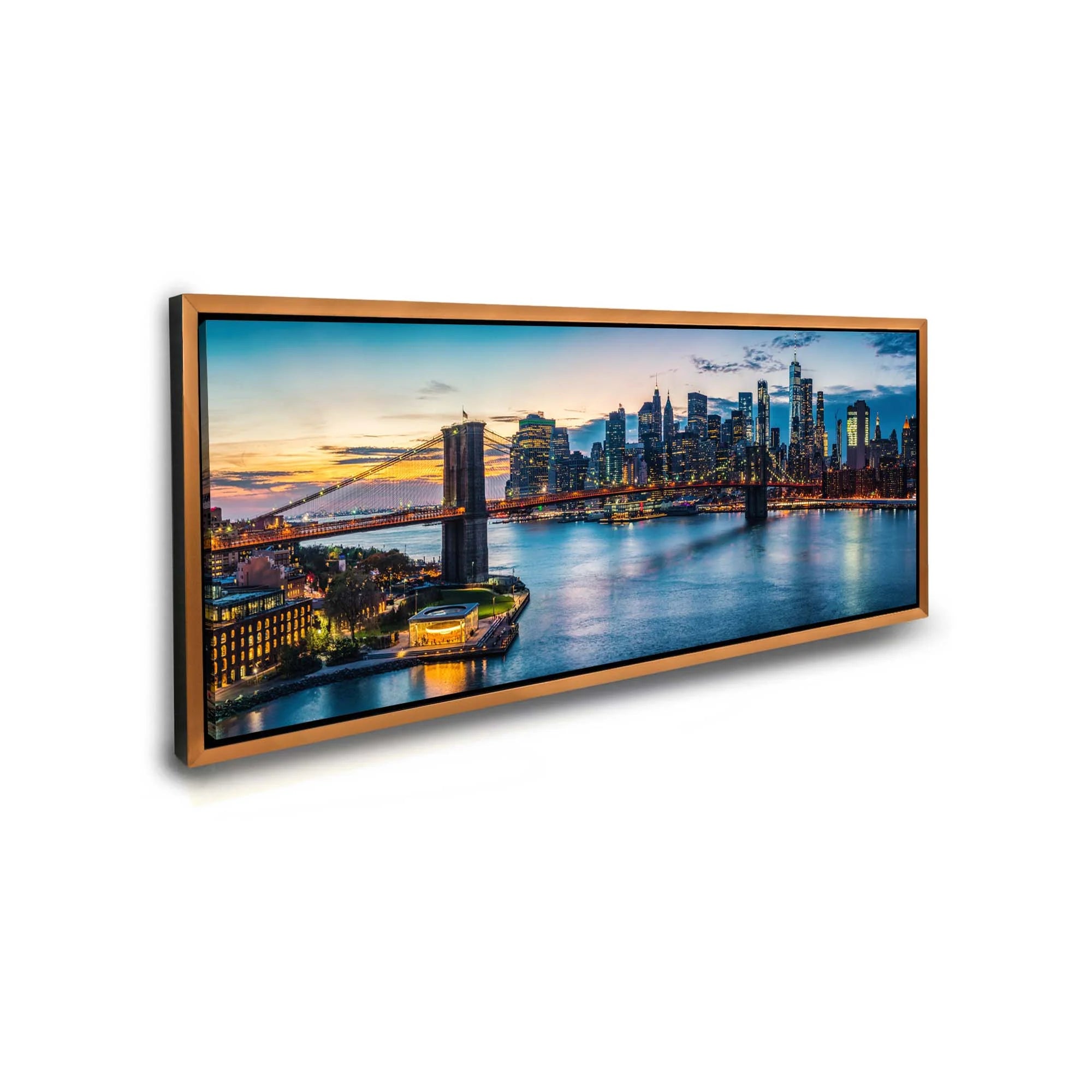 NYC Sunset Bridge Canvas Art 72" x 24"