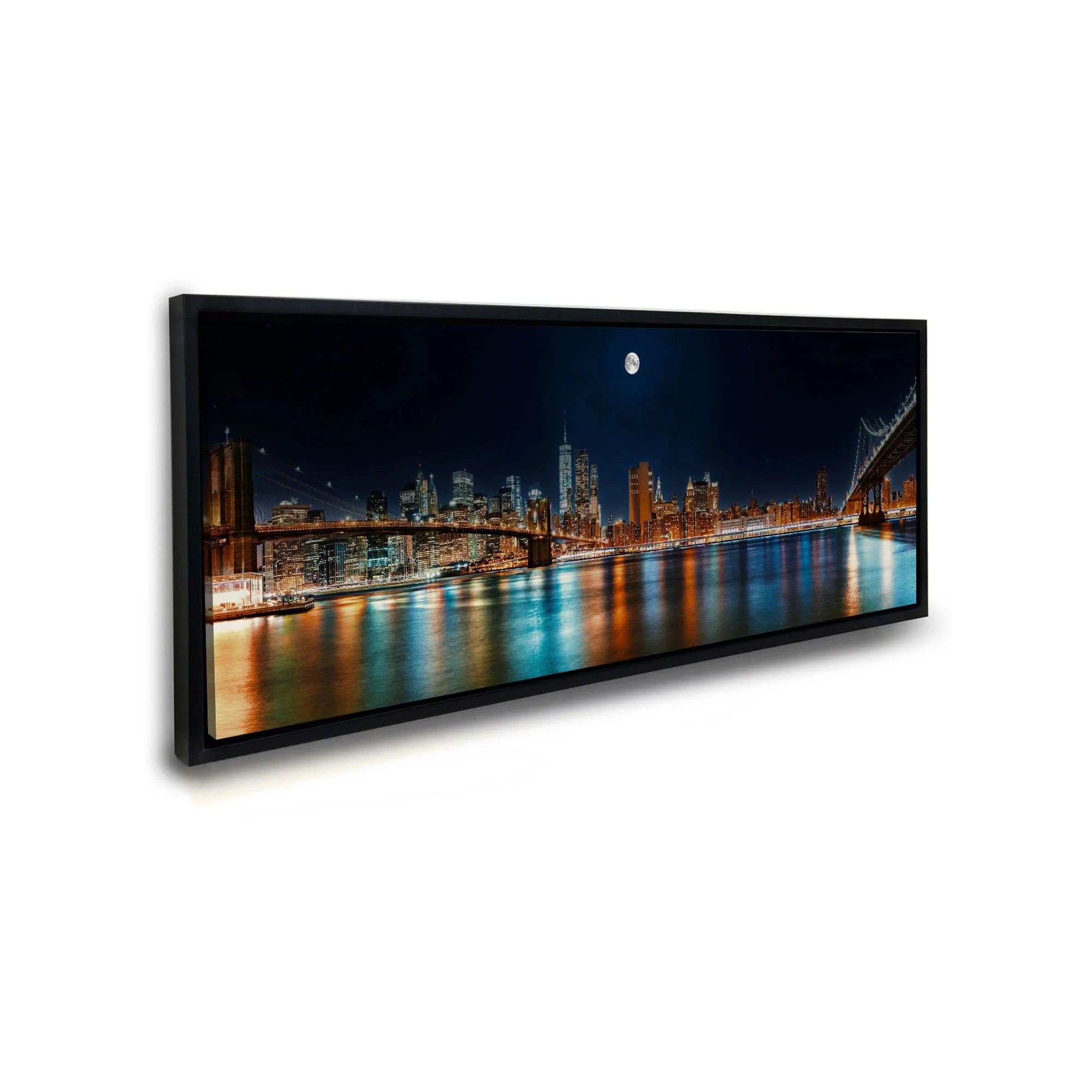 NYC Moon Skyline Canvas Art 72" x 24"