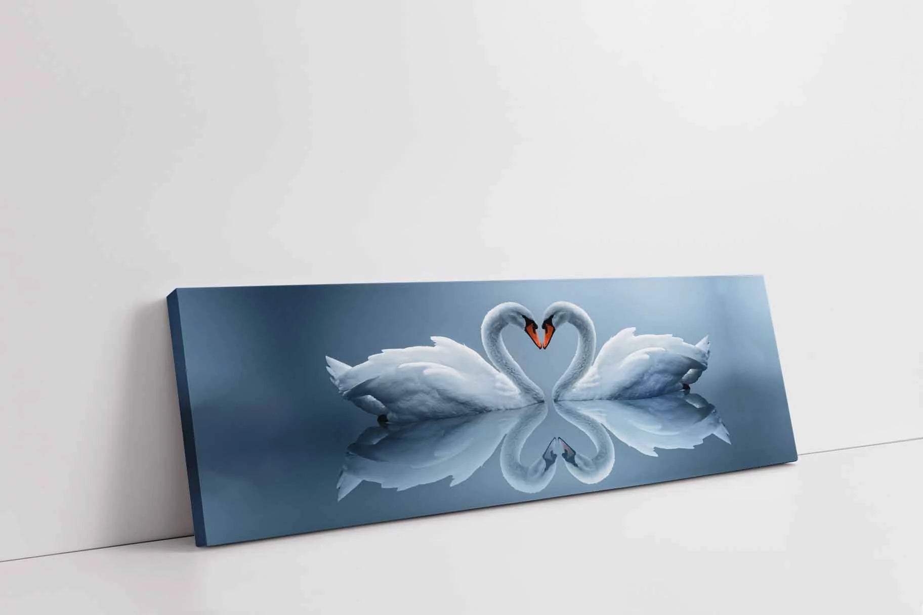 Kissing Swans Canvas Art 72" x 24"