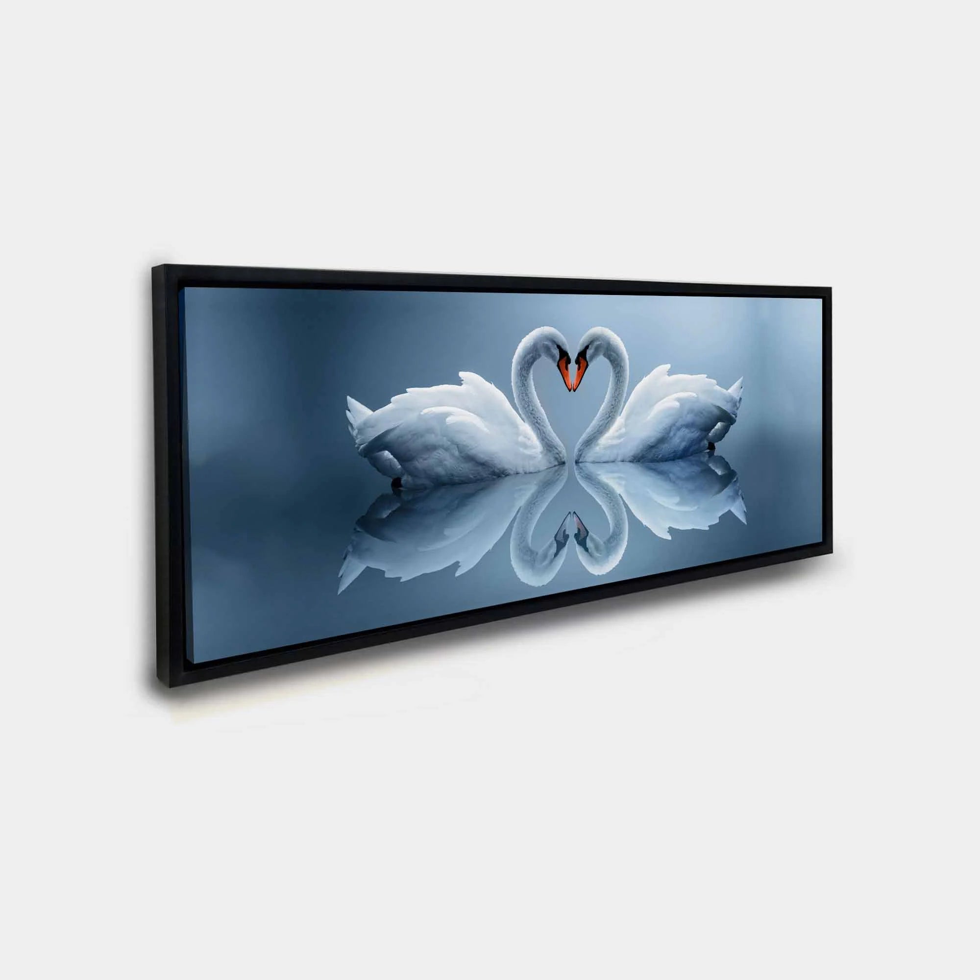 Kissing Swans Canvas Art 72" x 24"