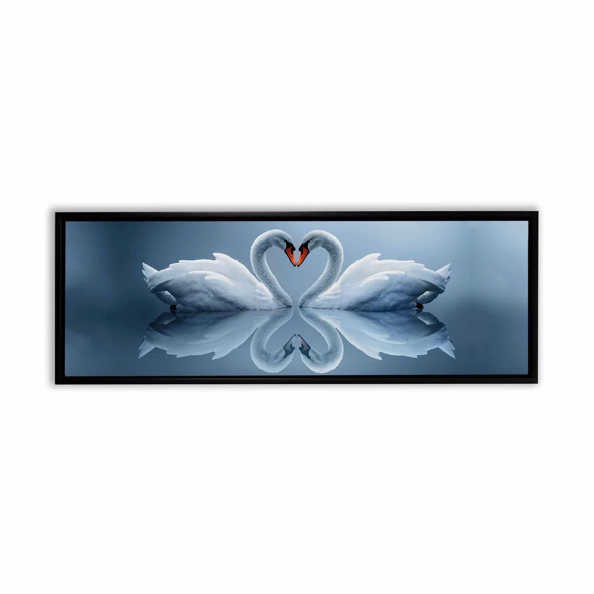 Kissing Swans Canvas Art 72" x 24"