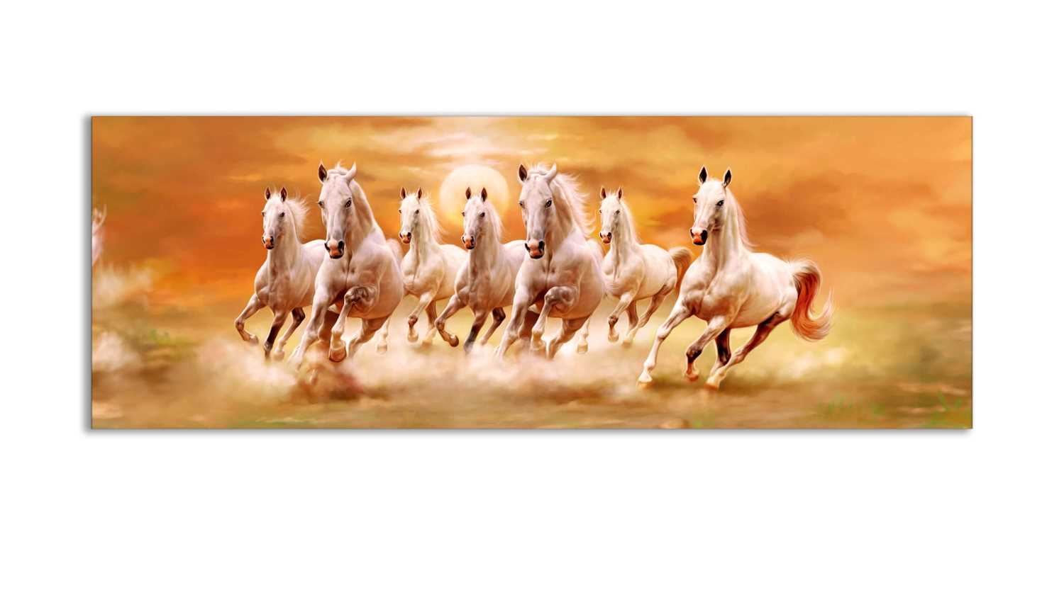 7 Horses and Sunshine-Wall Decor- Hand applied gold varnish 7224-128