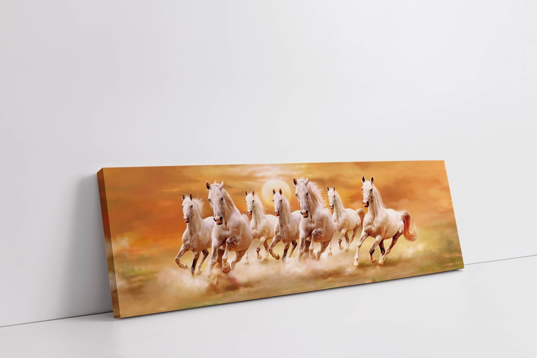 7 Horses and Sunshine-Wall Decor- Hand applied gold varnish 7224-128