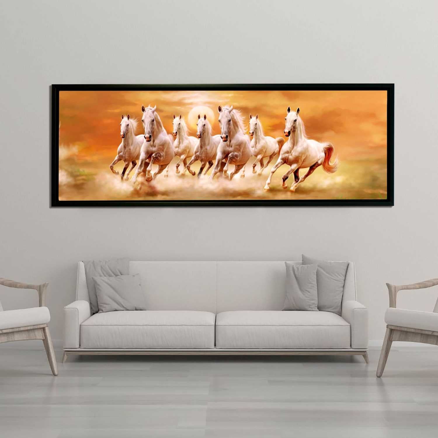 7 Horses and Sunshine-Wall Decor- Hand applied gold varnish 7224-128