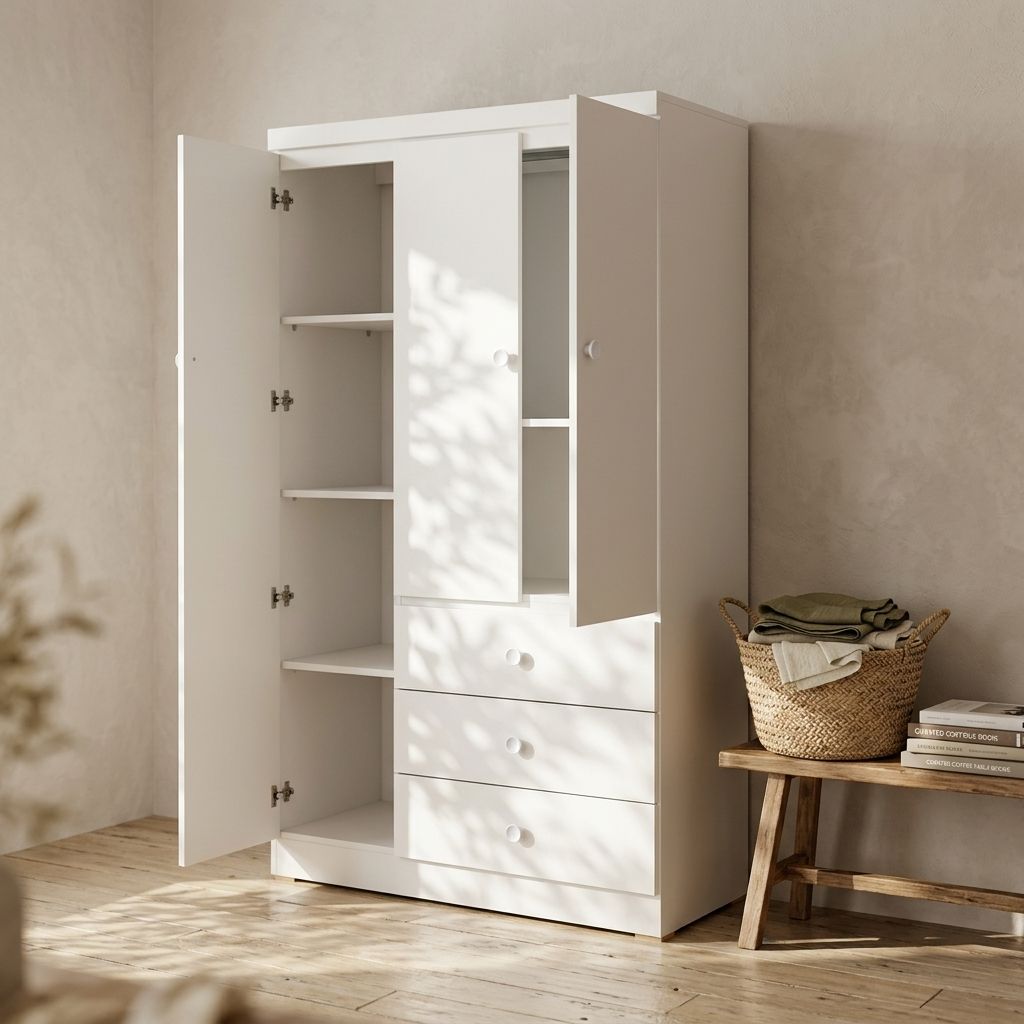 Fully Assembled Wardrobe White 9000
