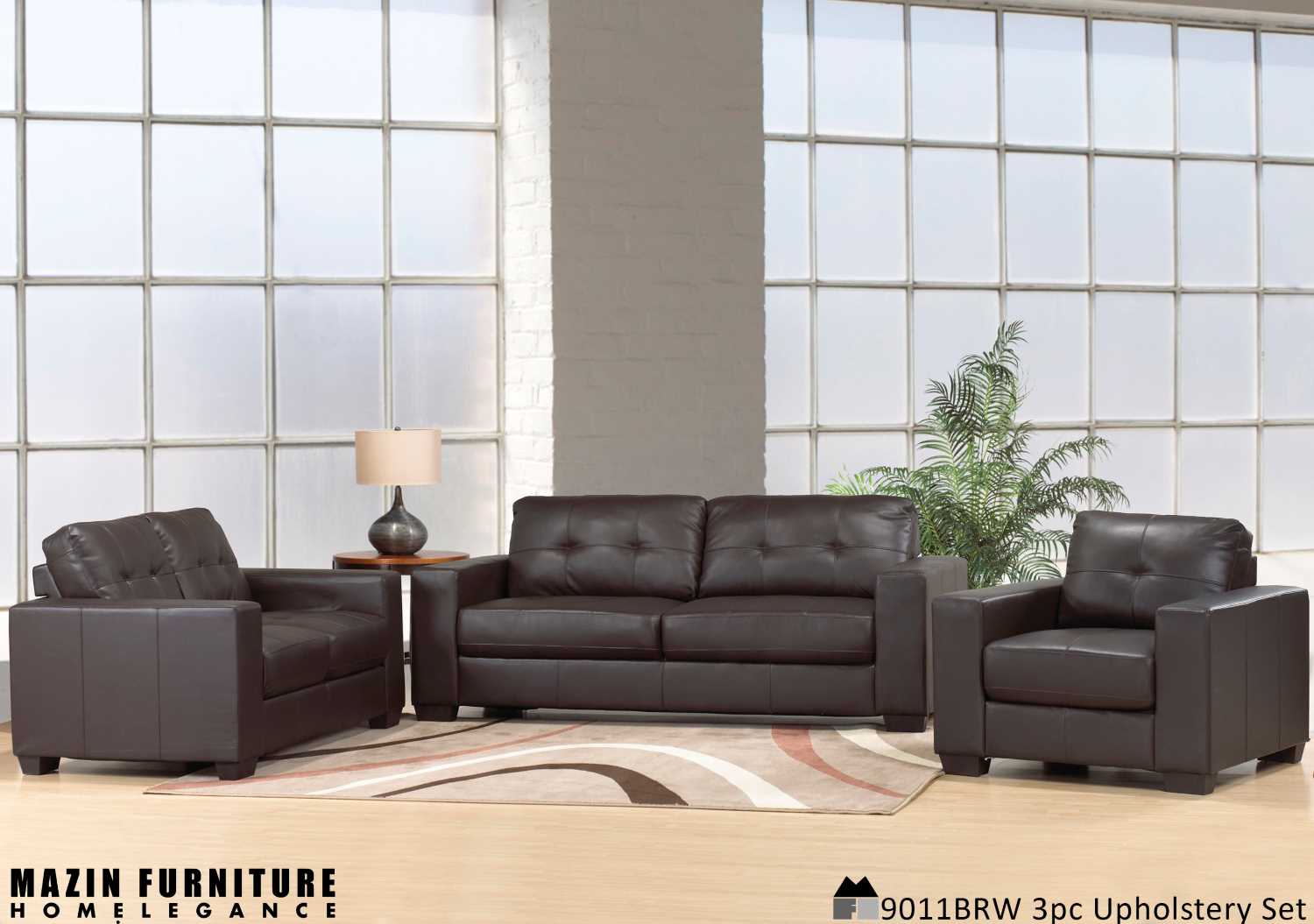 Brown Gel Leather Sofa Collection 9011