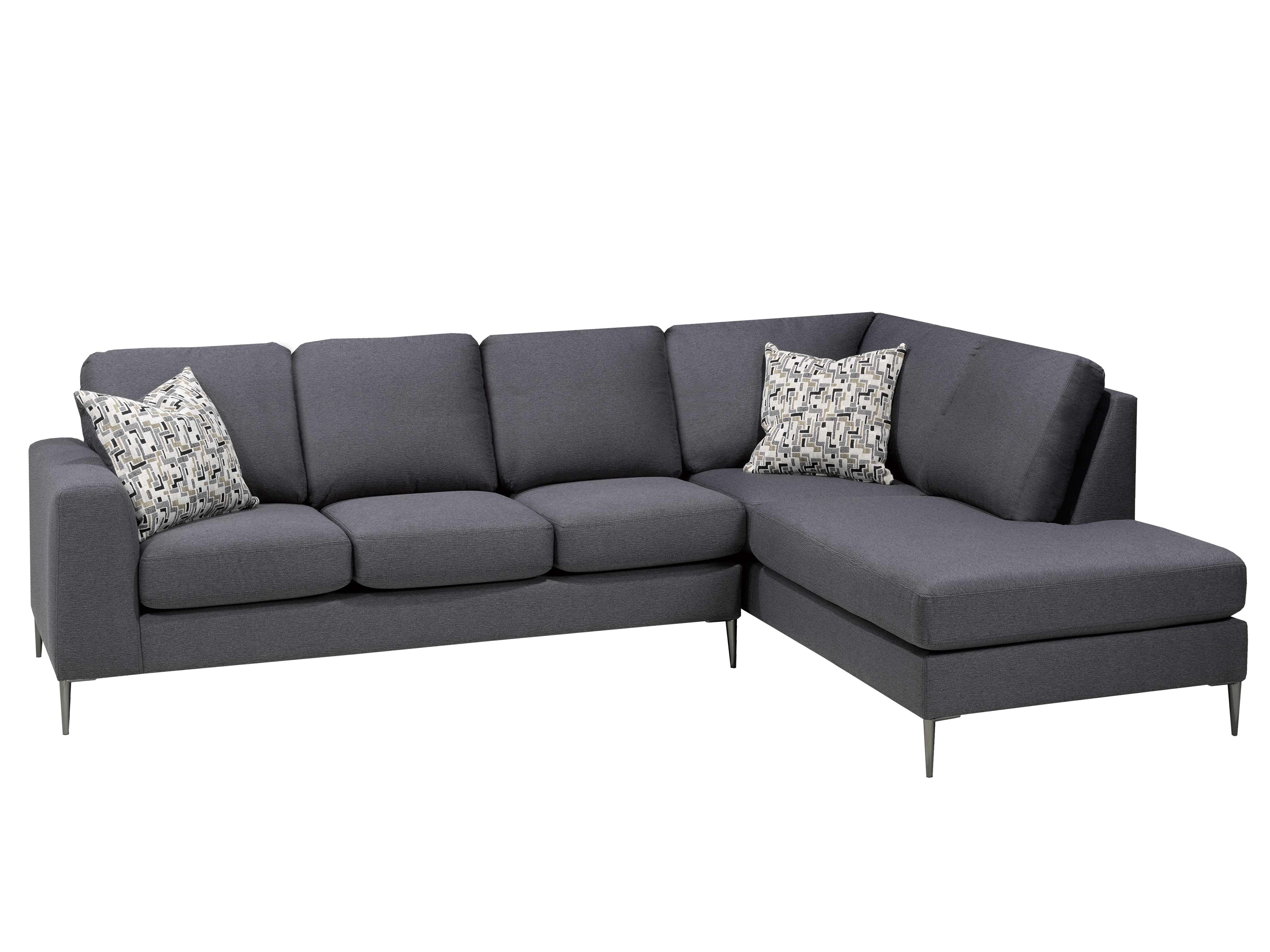 Canadian Made Jargon Charcoal Sectional Sofa 9865