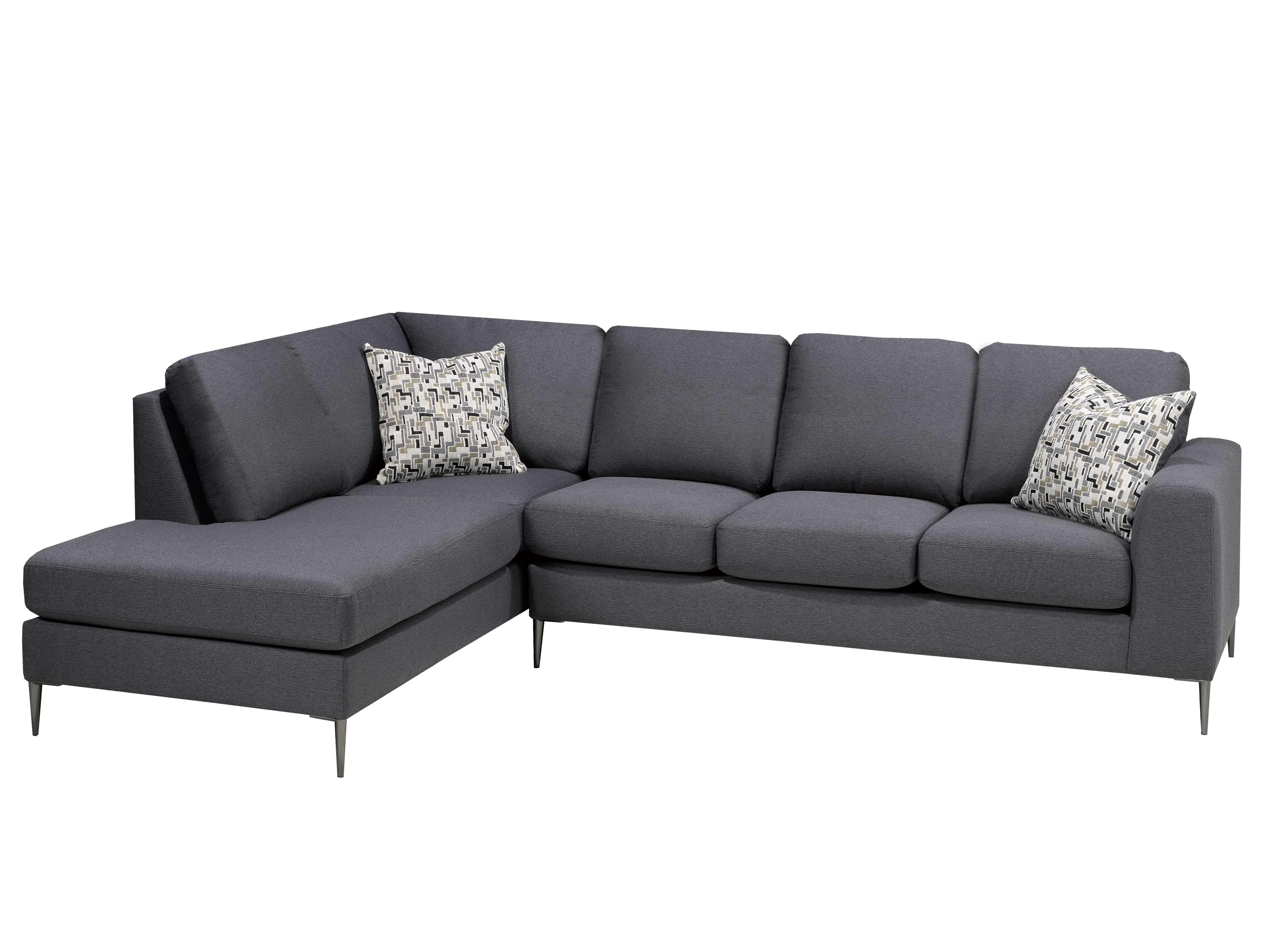 Canadian Made Jargon Charcoal Sectional Sofa 9865