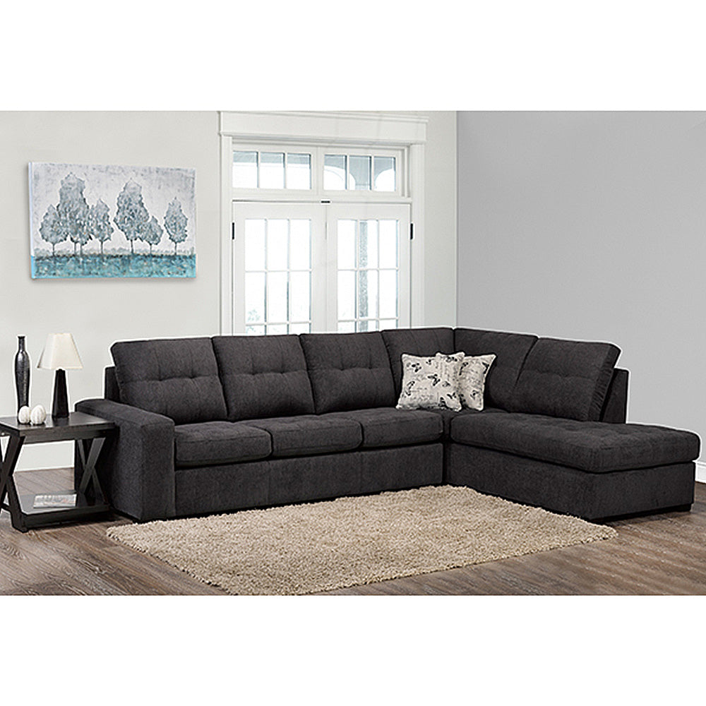 Canadian Made Pennylane Anthracite Sectional Sofa 9883