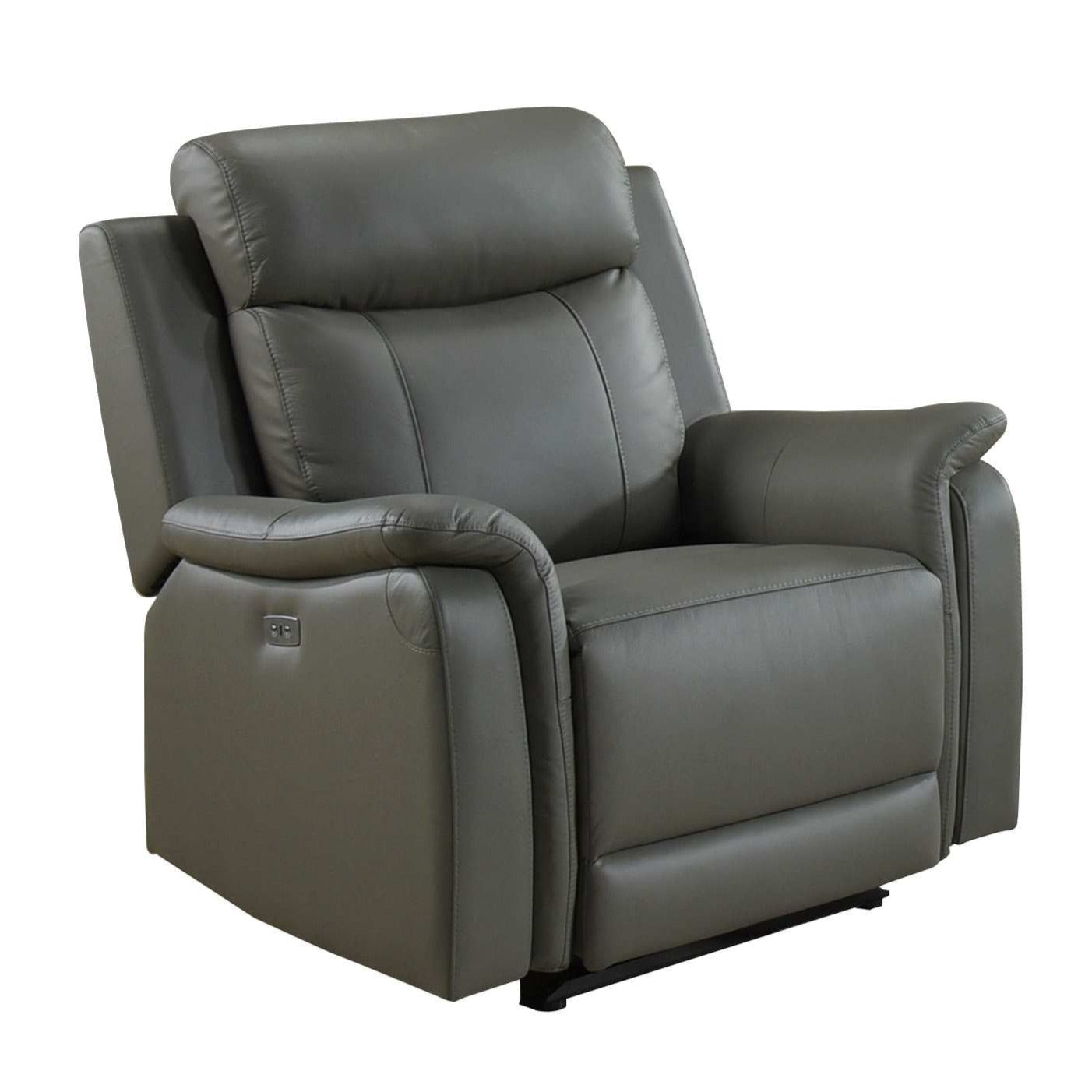 Cyrus Top Grain Leather Power Reclining Chair Grey 99840