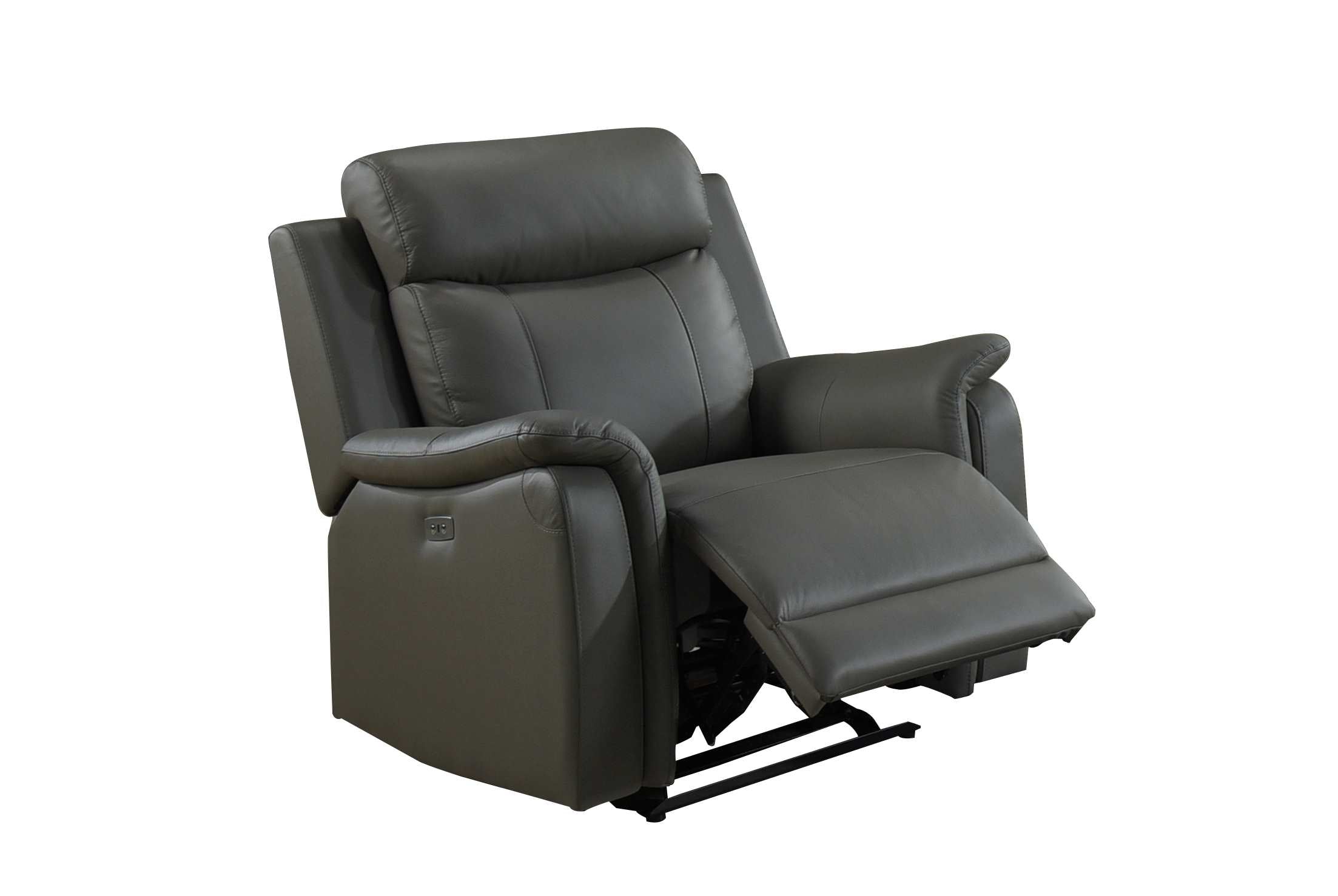 Cyrus Top Grain Leather Power Reclining Chair Grey 99840