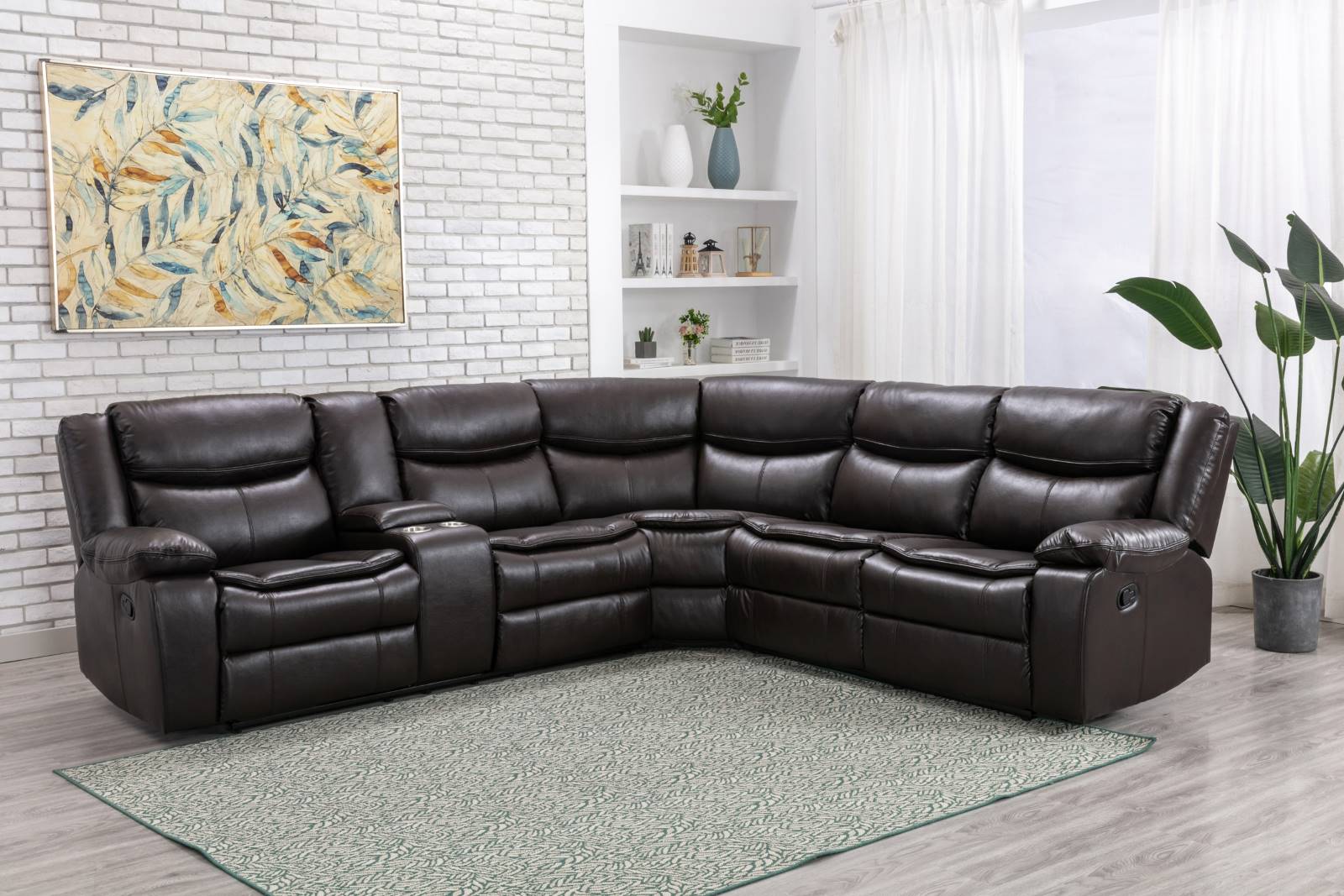 Darnell Reclining Sectional with Left Side Console 99918BRWSSL
