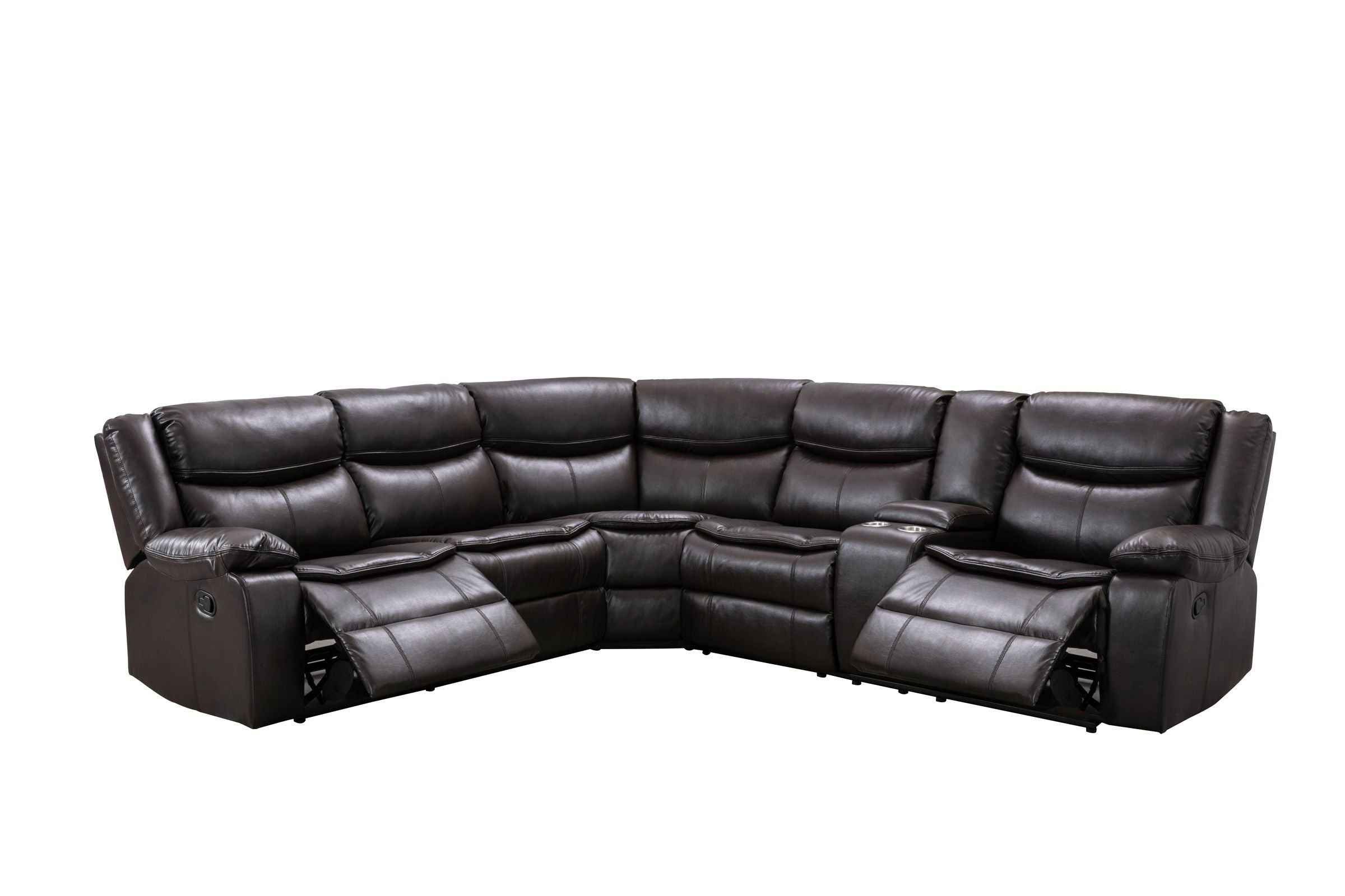 Darnell Reclining Sectional with Left Side Console 99918BRWSSL