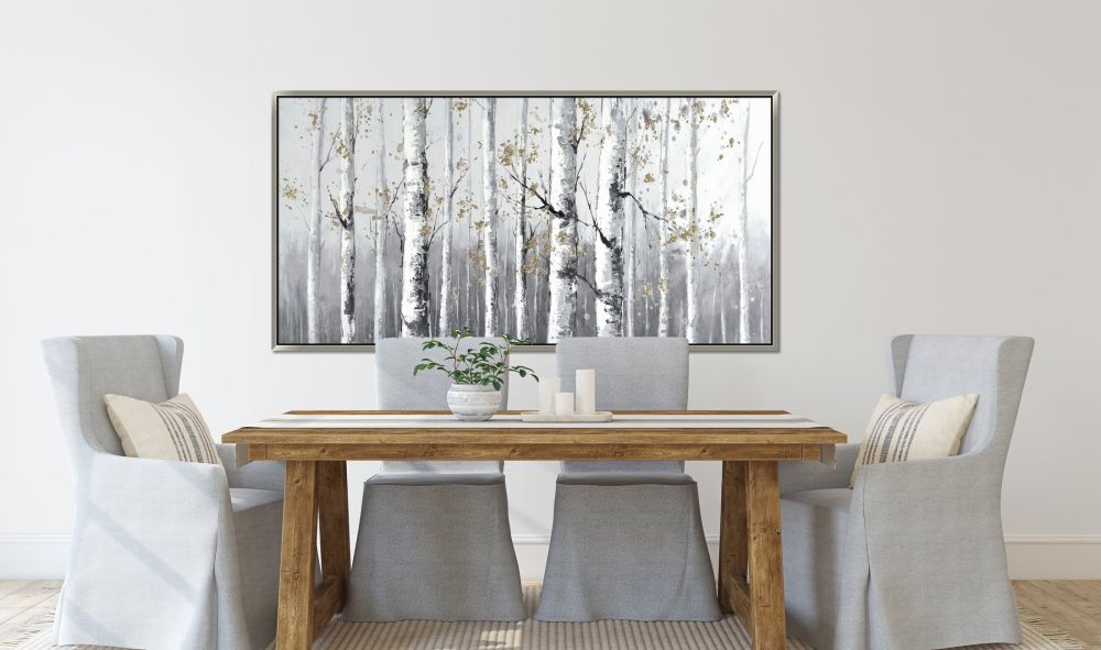 Birch at Dawn Oil Painting 28" x 56"