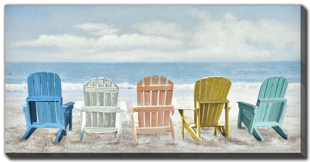 Chairs in a Row Canvas Art 28" x 55"