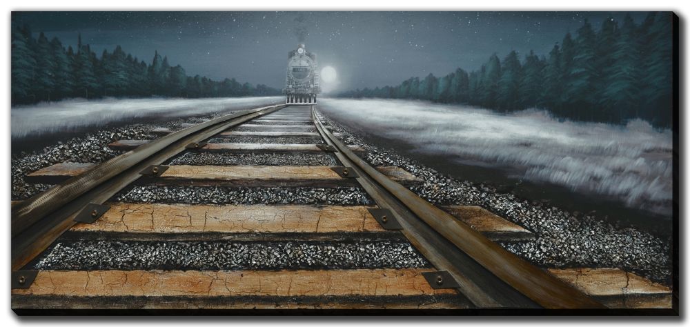 Night Train Oil Painting 32" x 71"
