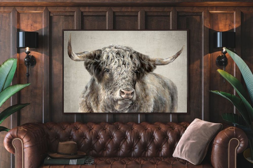 Kyloe Bull Canvas Art 30" x 45"