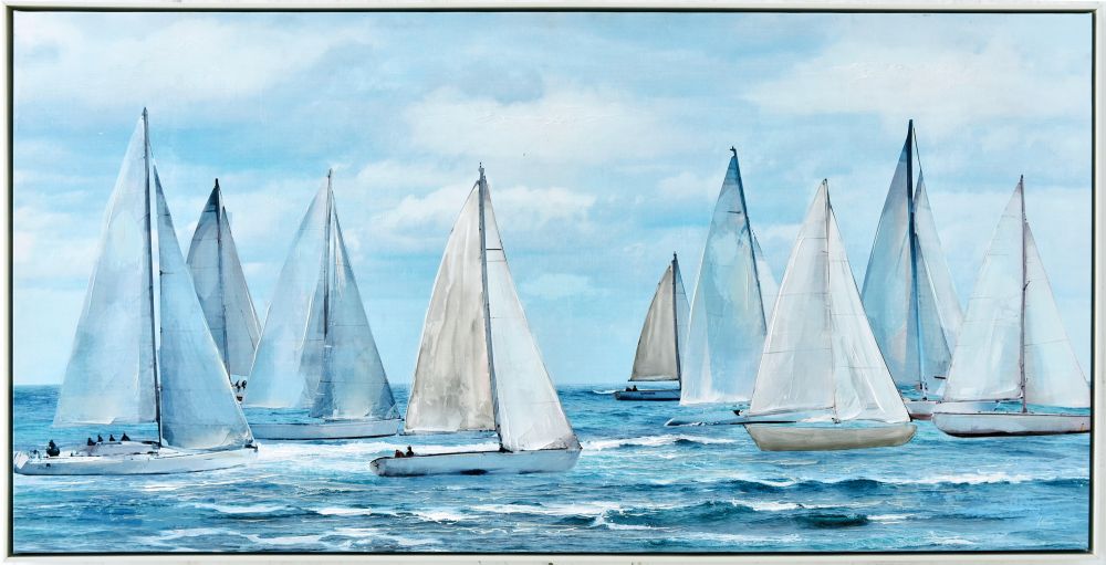 Blue Sails Canvas Art 56" x 28"