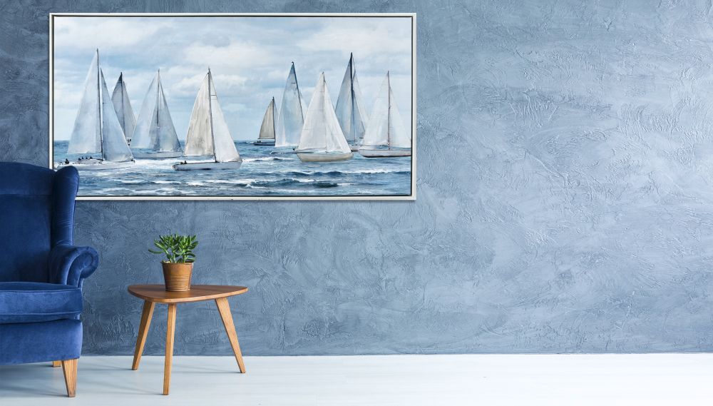 Blue Sails Canvas Art 56" x 28"