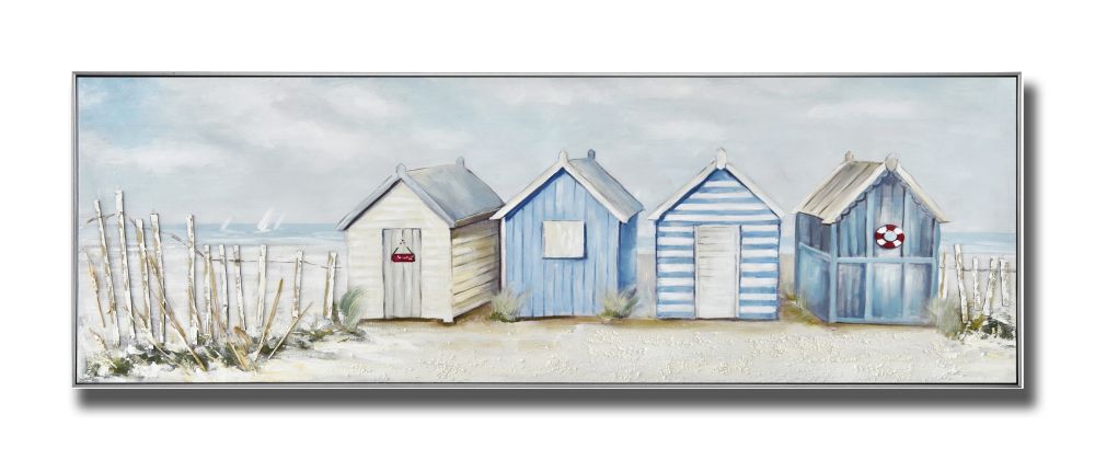 Beachview Huts Canvas Art 20" x 60"