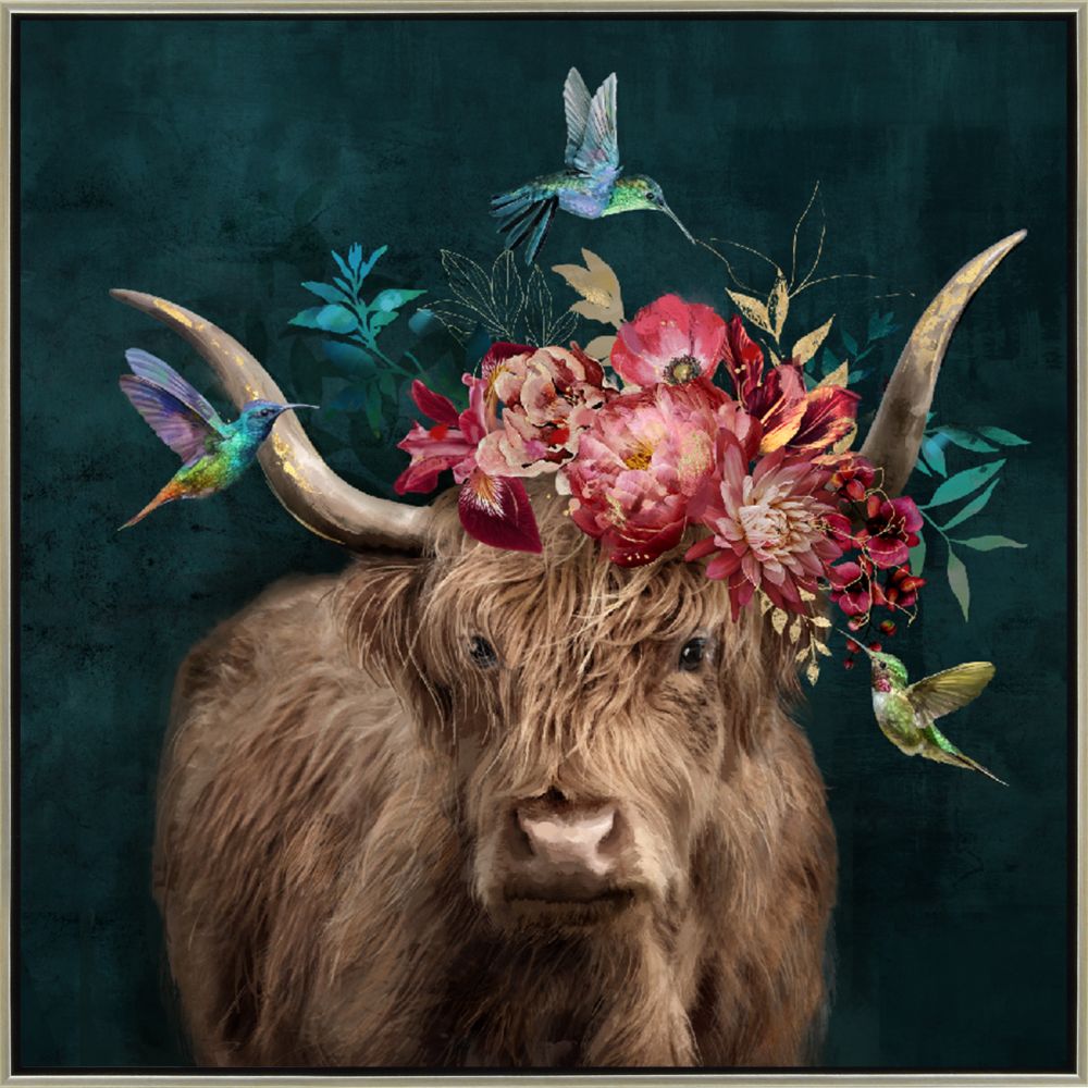 Floral Horns Canvas Art 36" x 36"